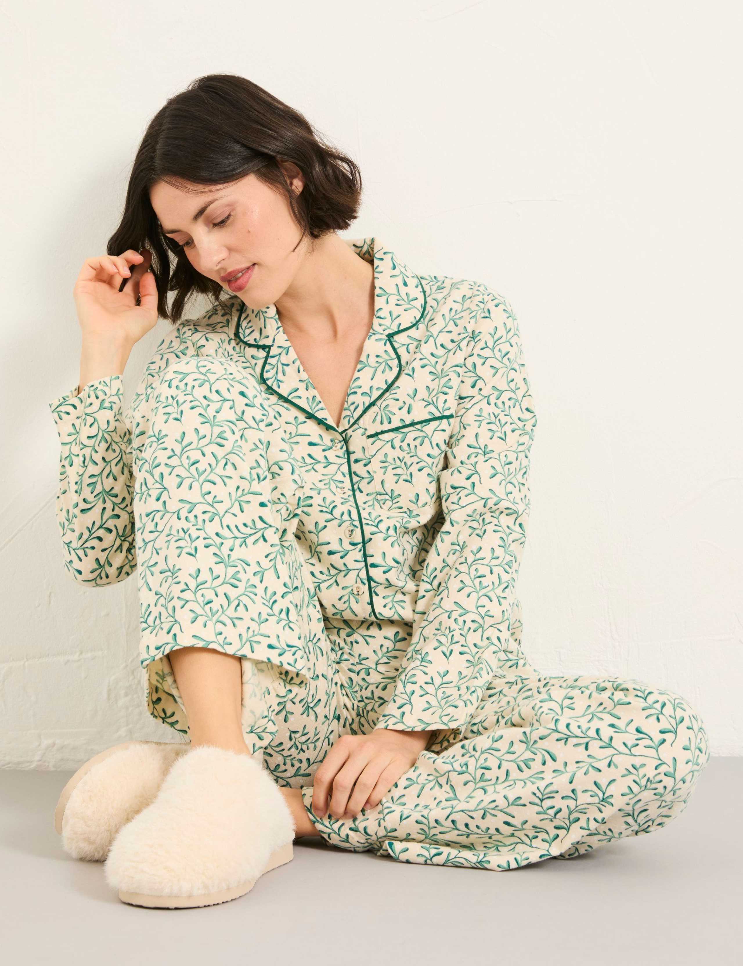 Pure Cotton Mistletoe Print Pyjama Set 7 of 8