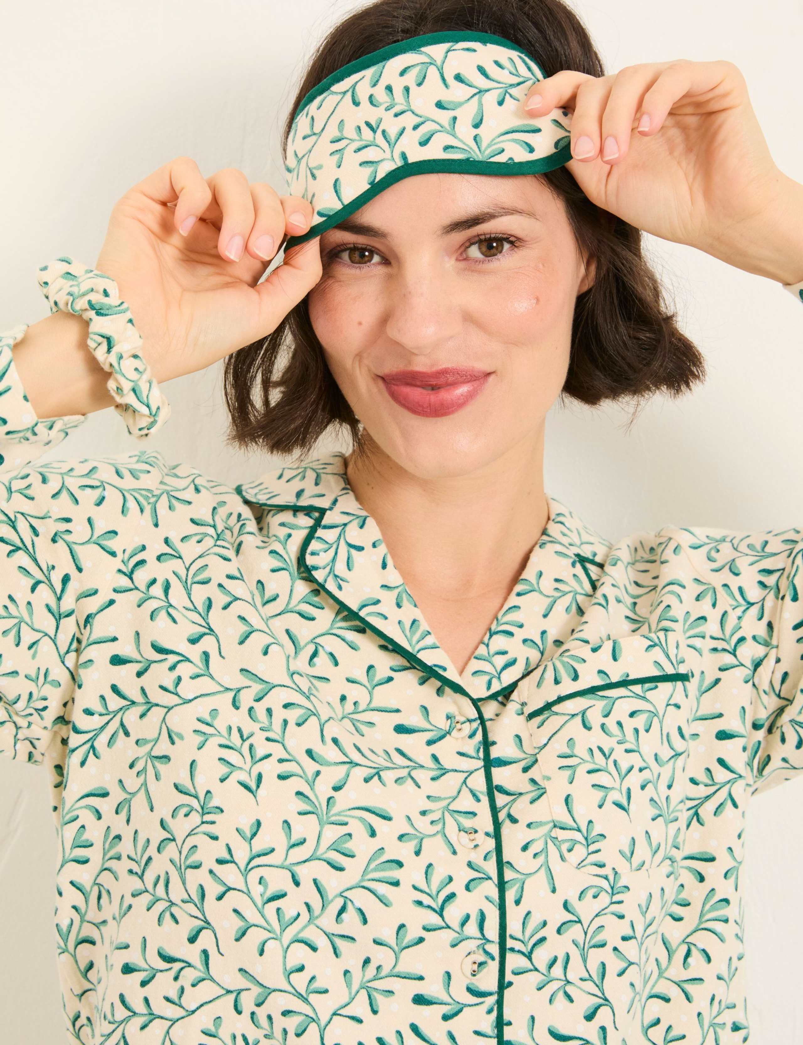Pure Cotton Mistletoe Print Pyjama Set 8 of 8