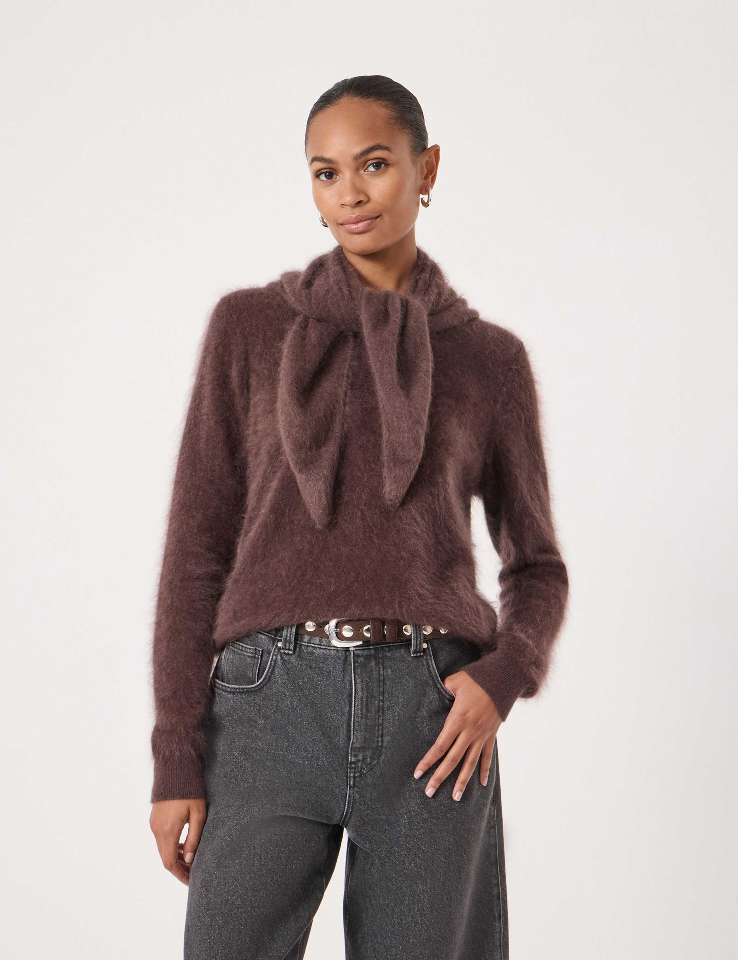 Pure Cashmere Brushed Triangle Scarf 1 of 3