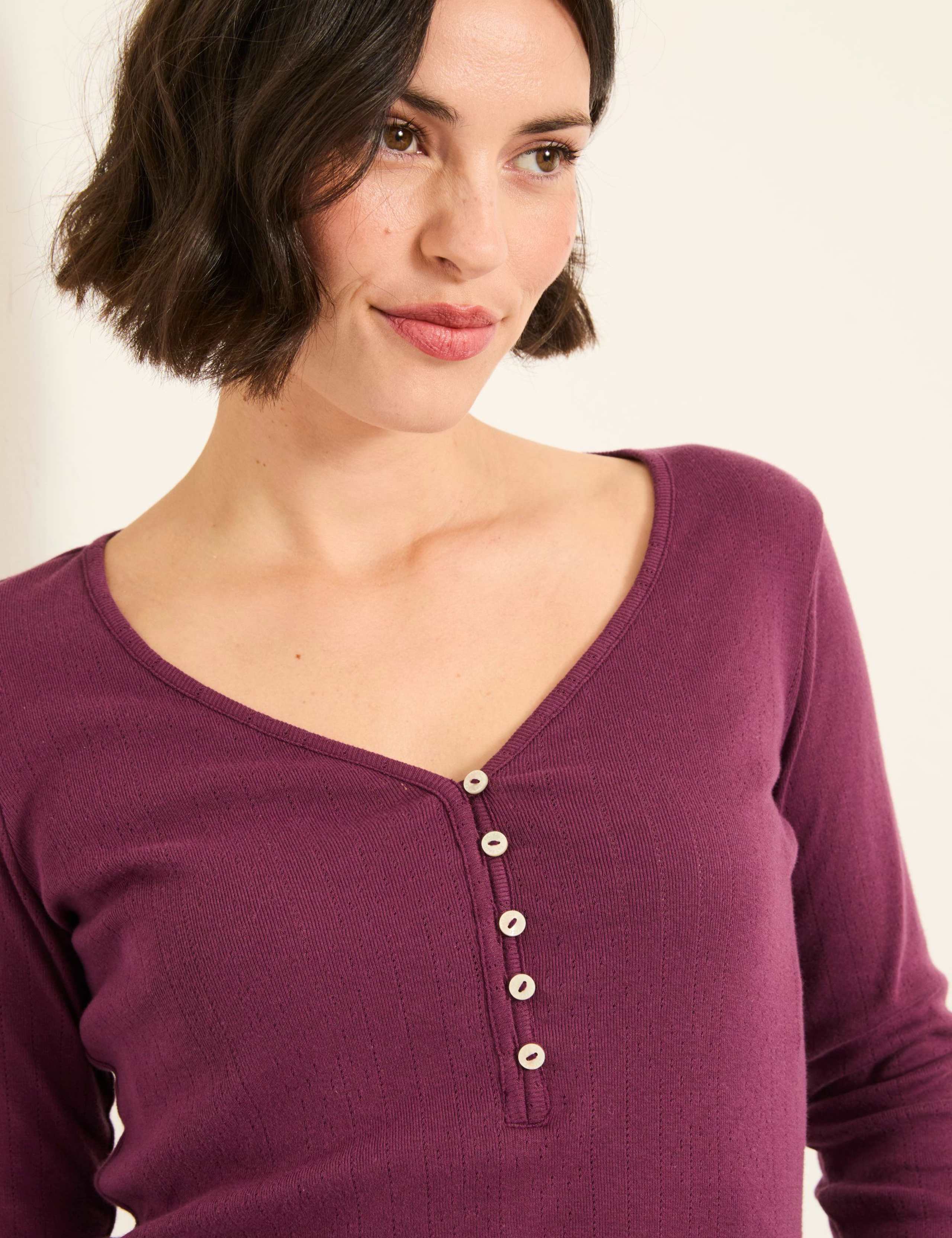 Pure Cotton Pointelle Pyjama Top 5 of 5