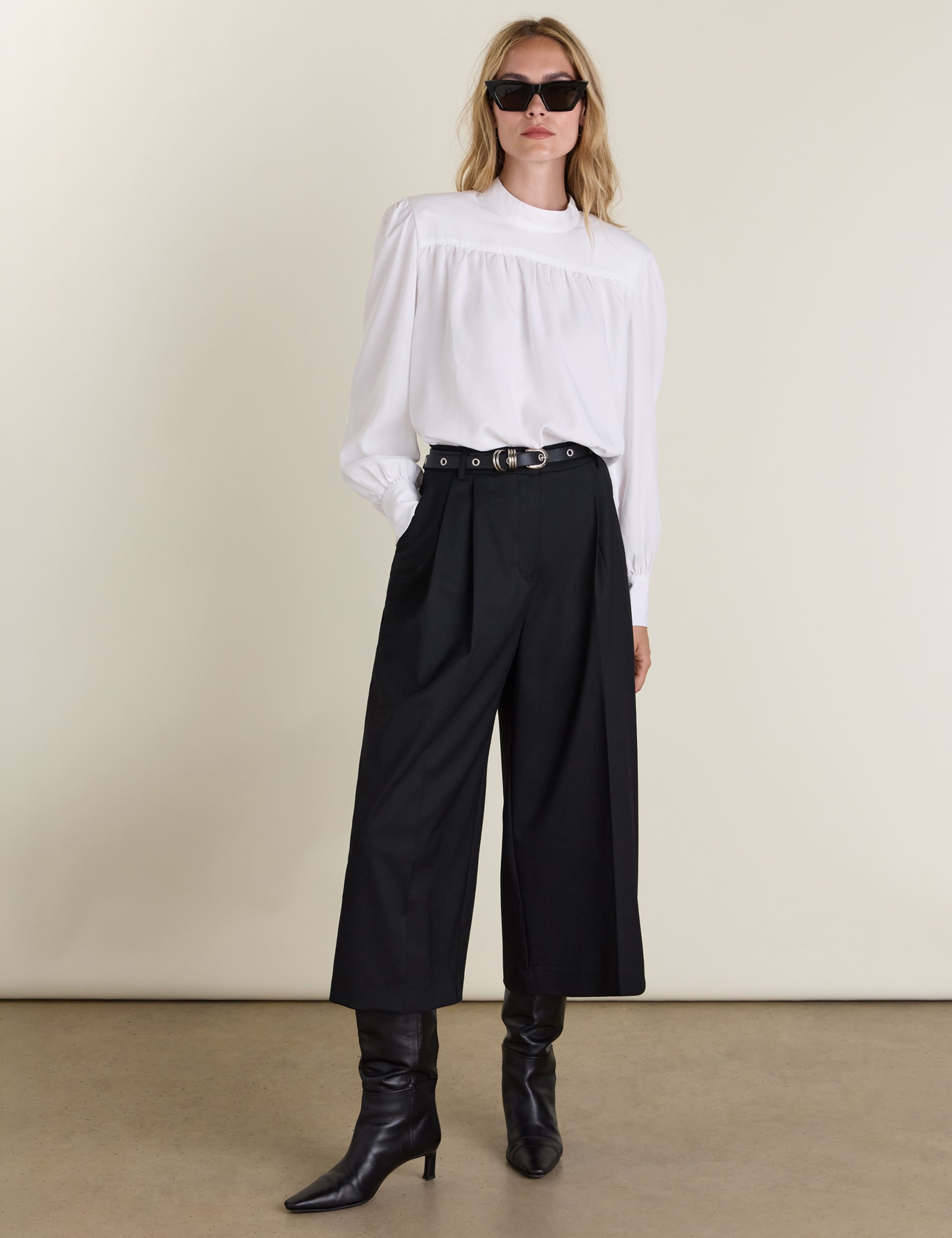 Pure Lyocell Collared Strong Shoulder Blouse 2 of 5