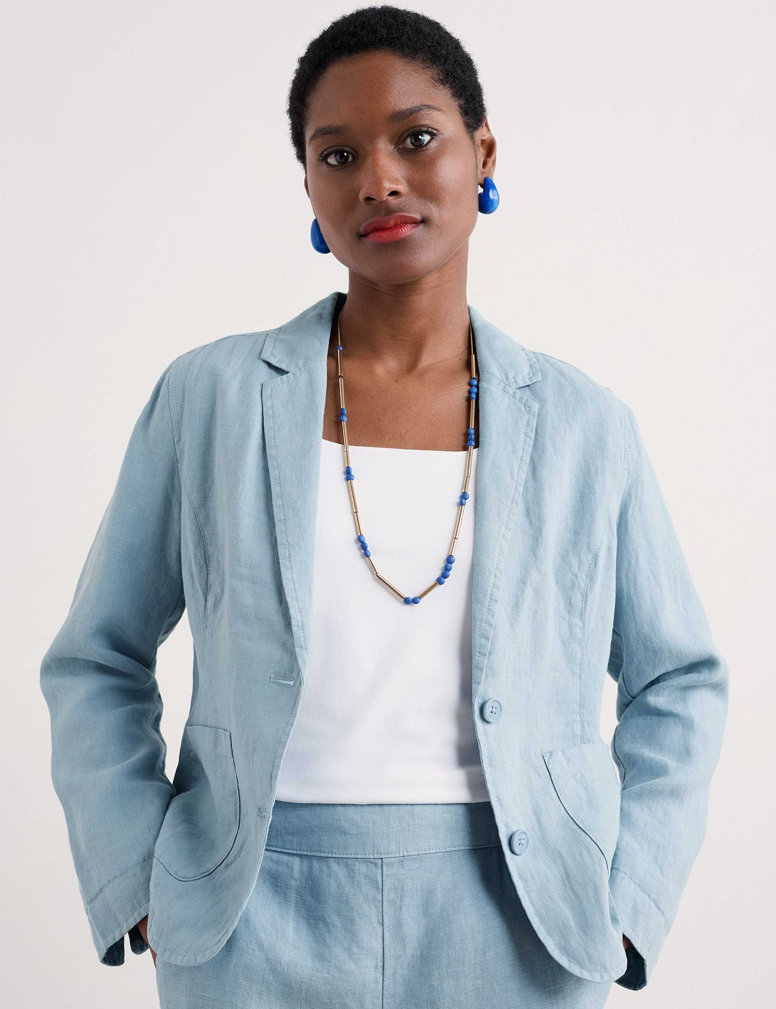 Pure Linen Single Breasted Blazer 3 of 4