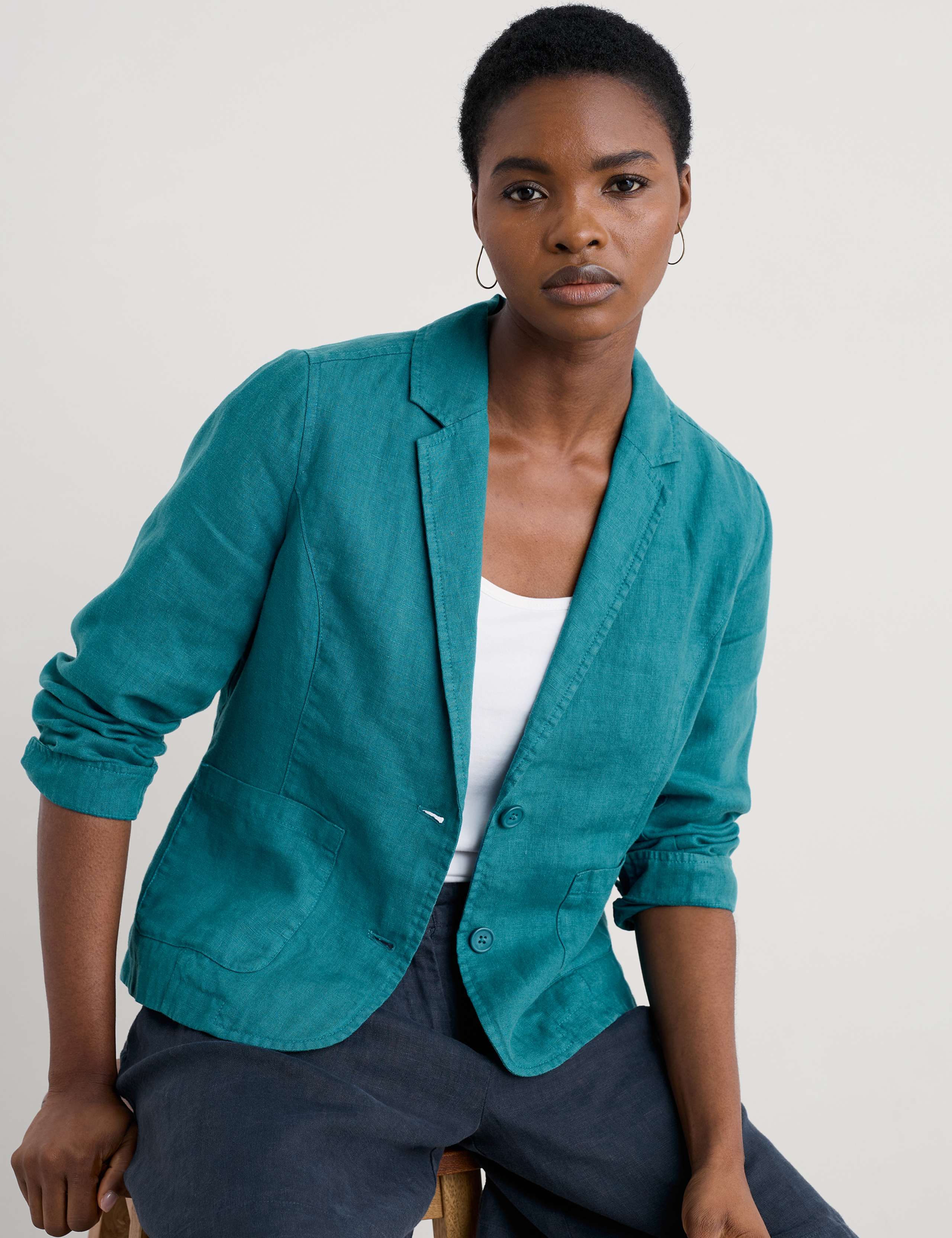 Pure Linen Single Breasted Blazer 3 of 4