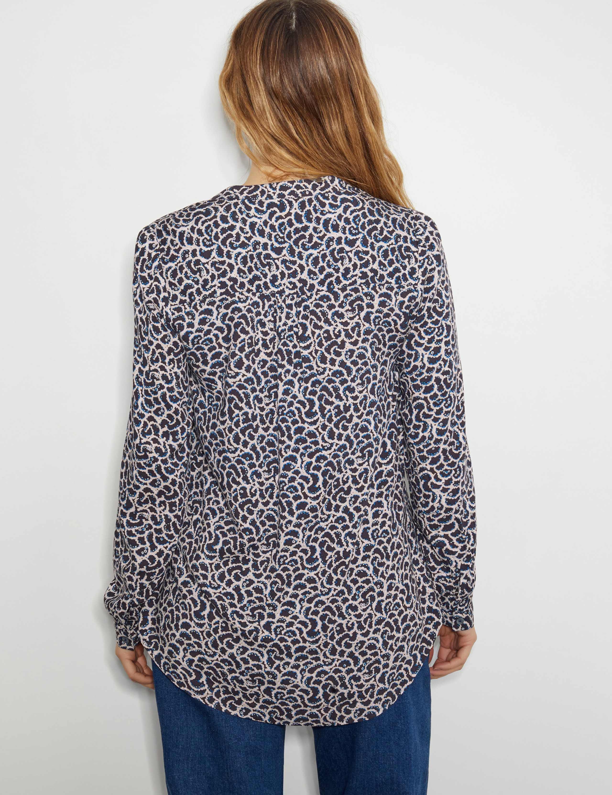 Printed V-Neck Button Through Blouse 4 of 4