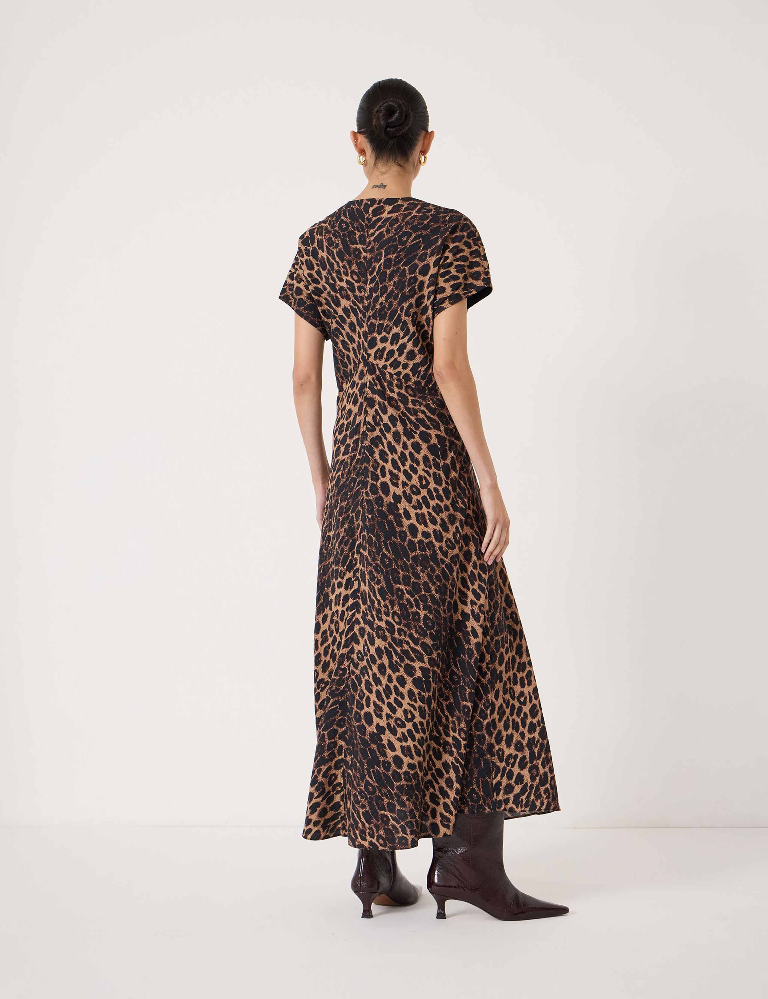Animal Print V-Neck Maxi Tea Dress 3 of 4