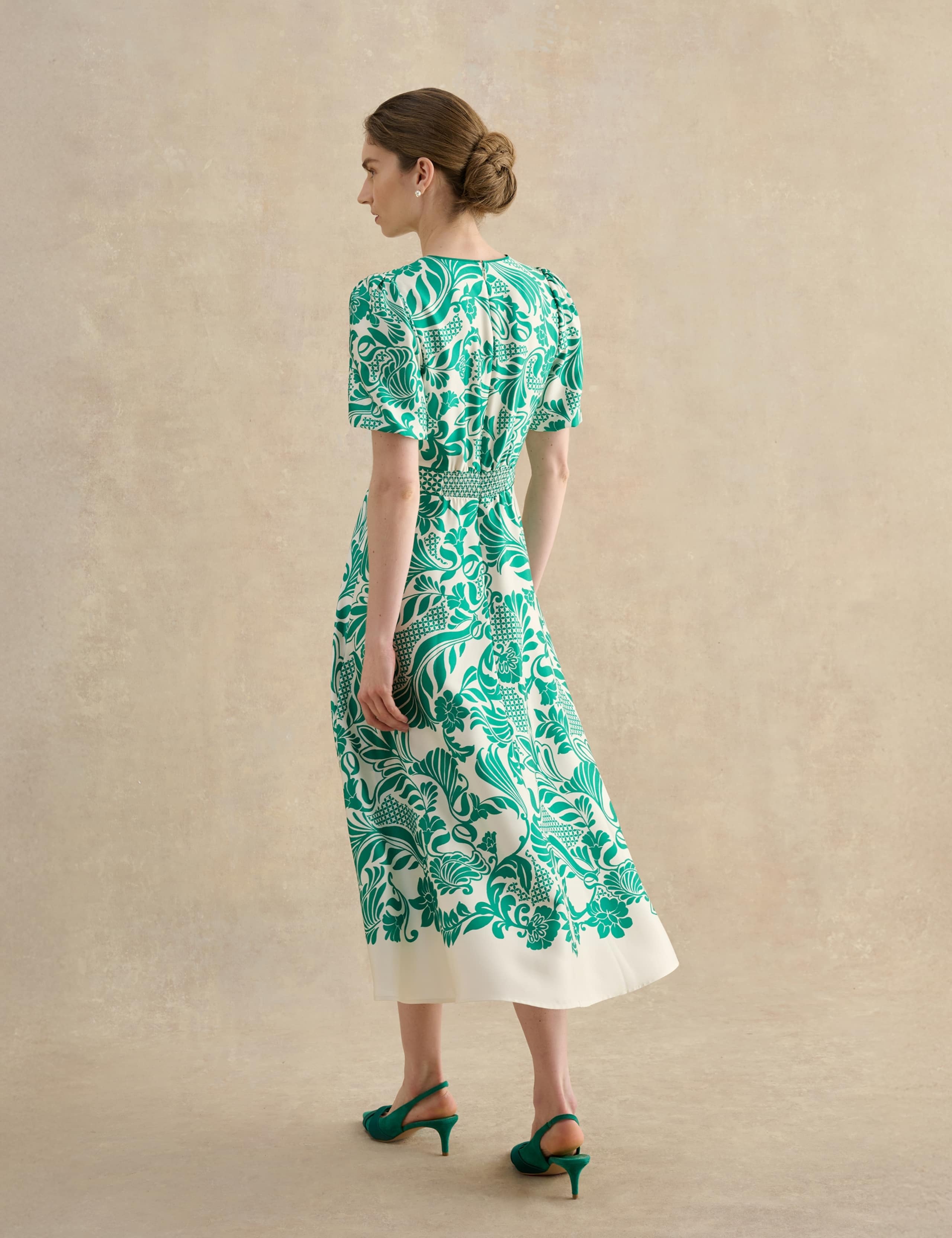 Printed Midi Waisted Dress 4 of 6