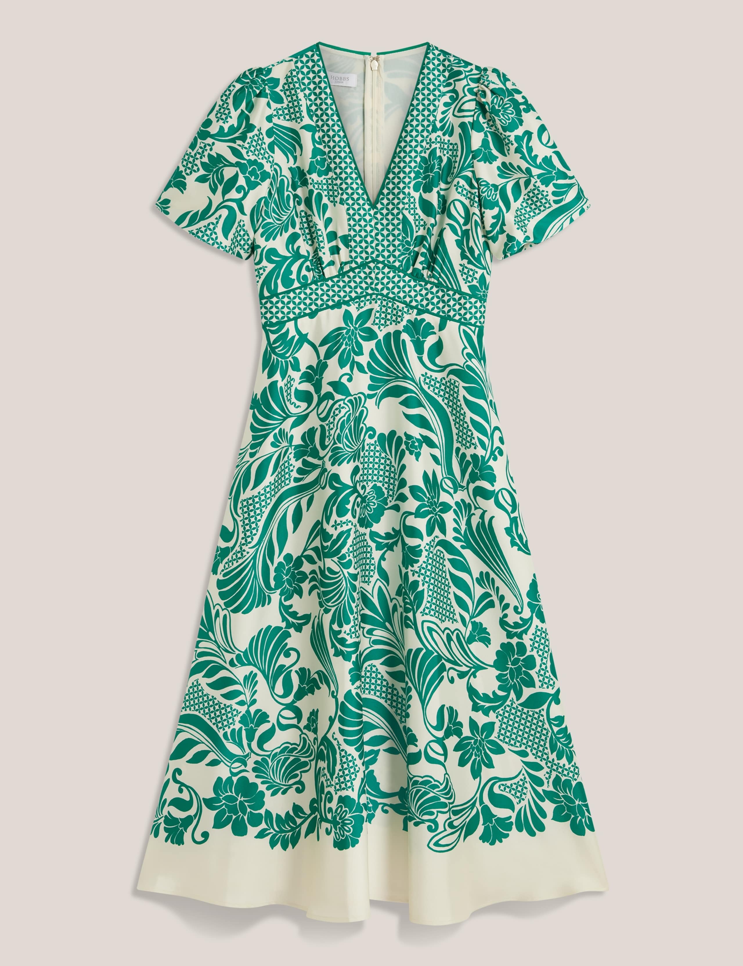 Printed Midi Waisted Dress 2 of 6