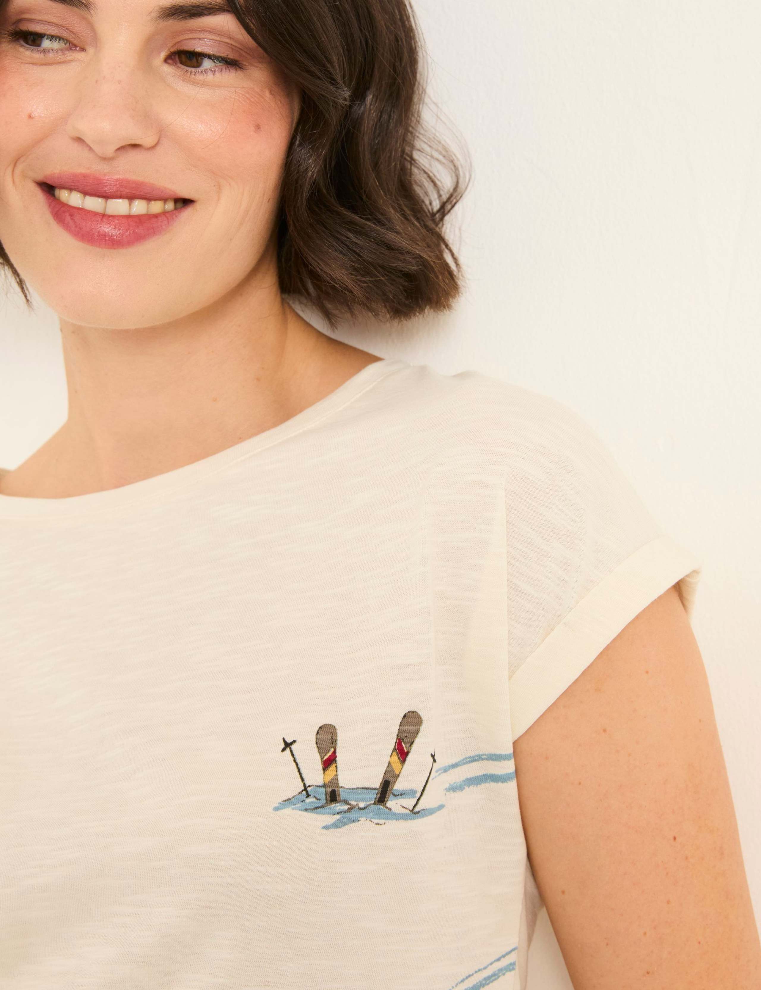 Pure Cotton Skiing Dogs Pyjama Top 5 of 6