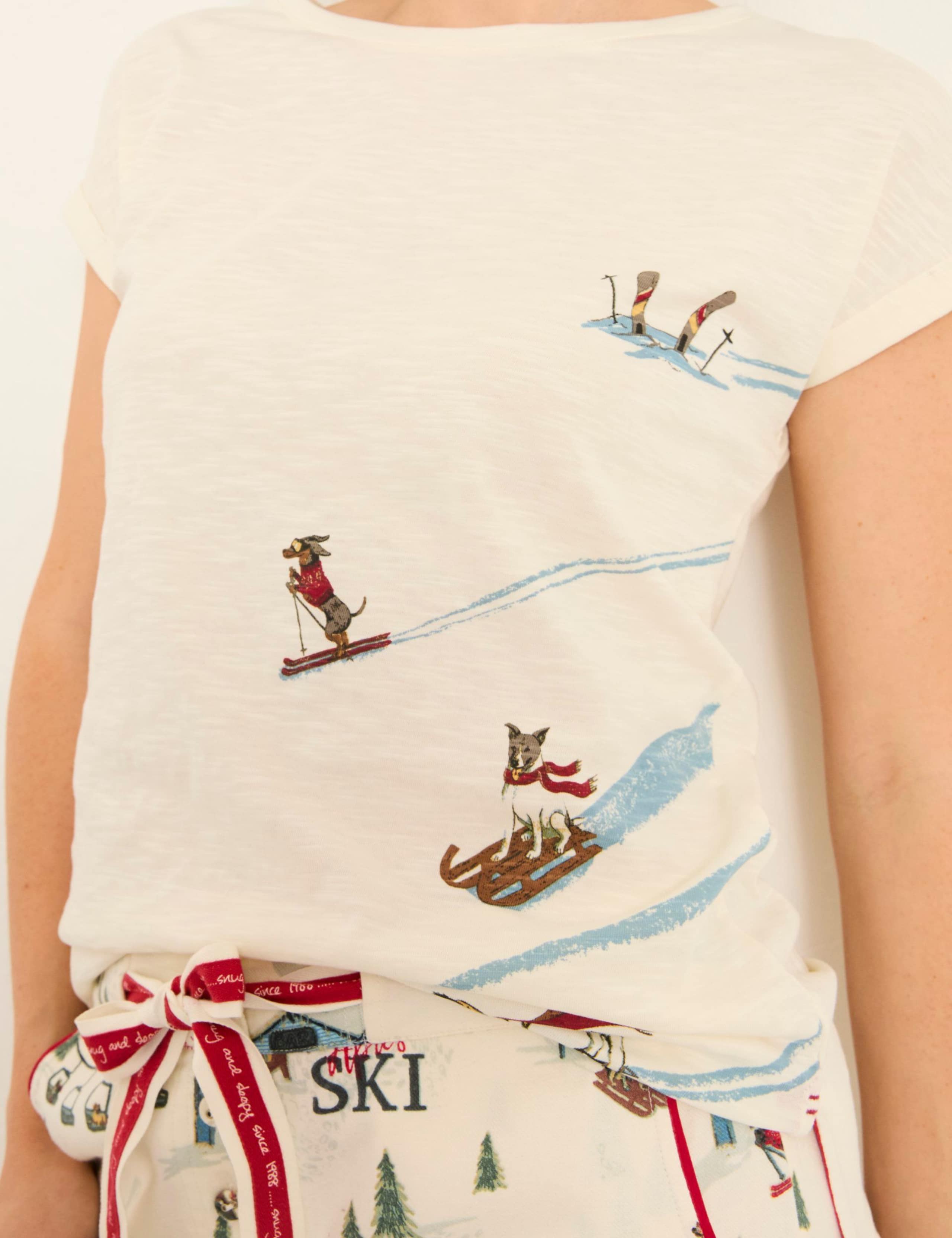 Pure Cotton Skiing Dogs Pyjama Top 6 of 6