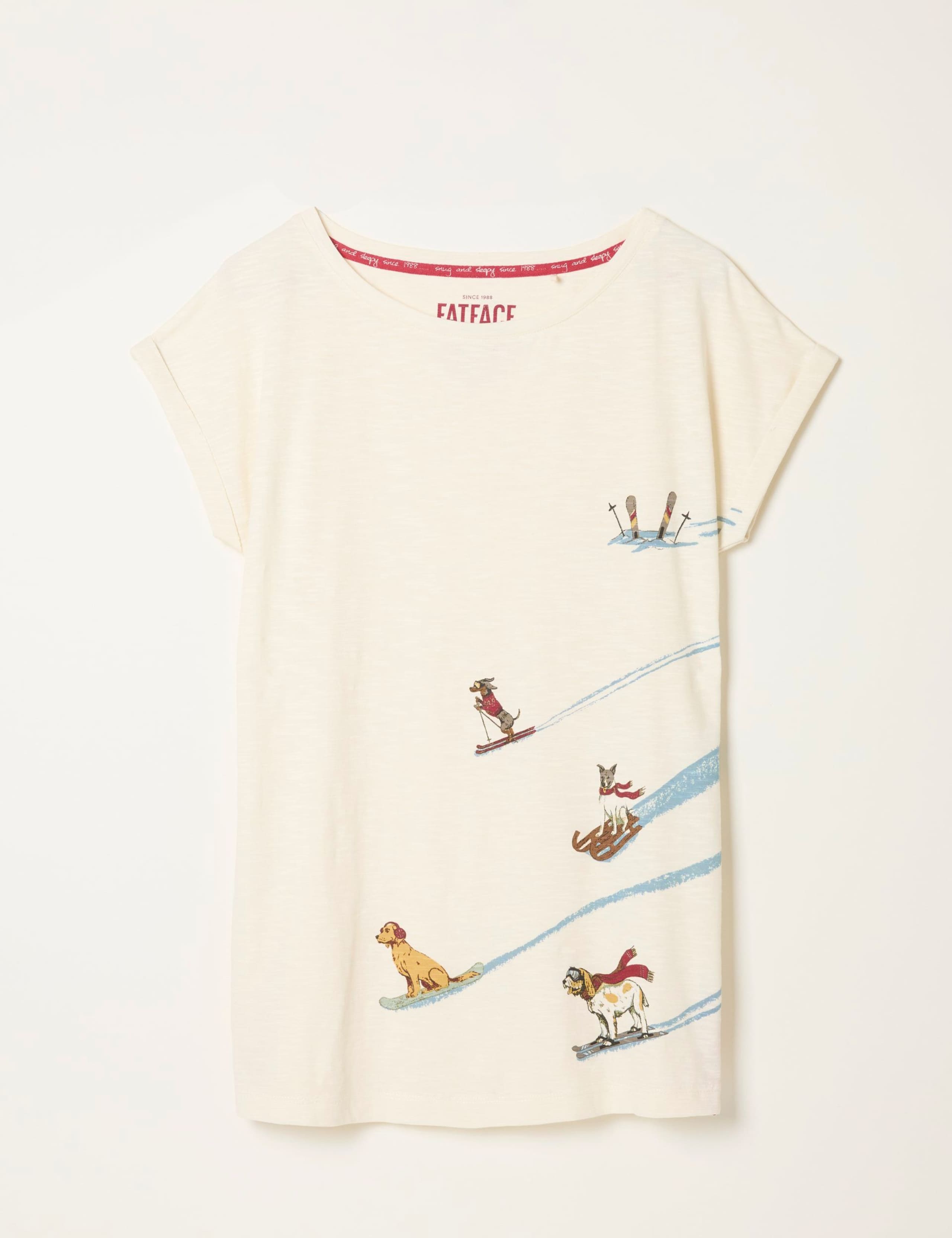 Pure Cotton Skiing Dogs Pyjama Top 2 of 6