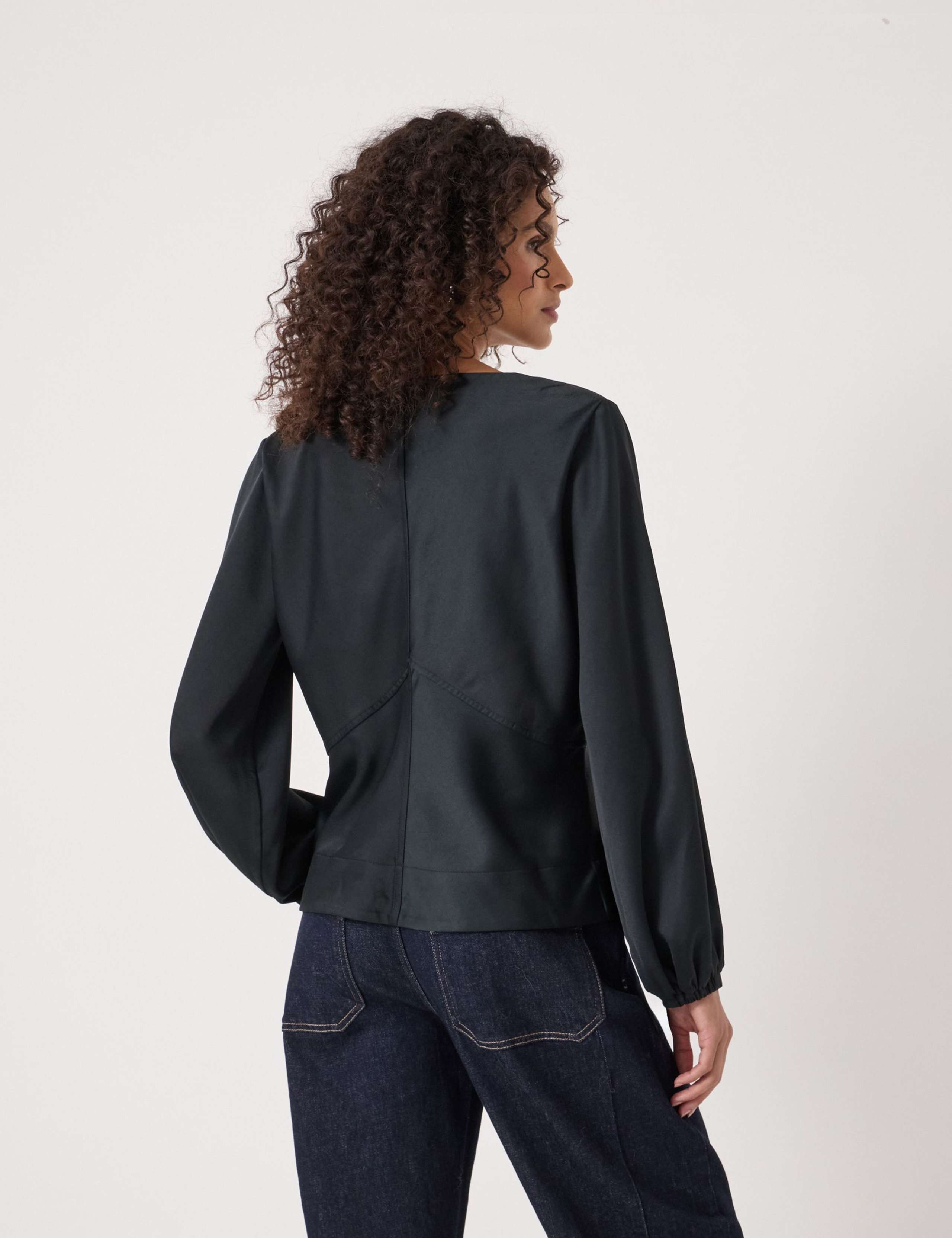 Satin V-Neck Top 3 of 4