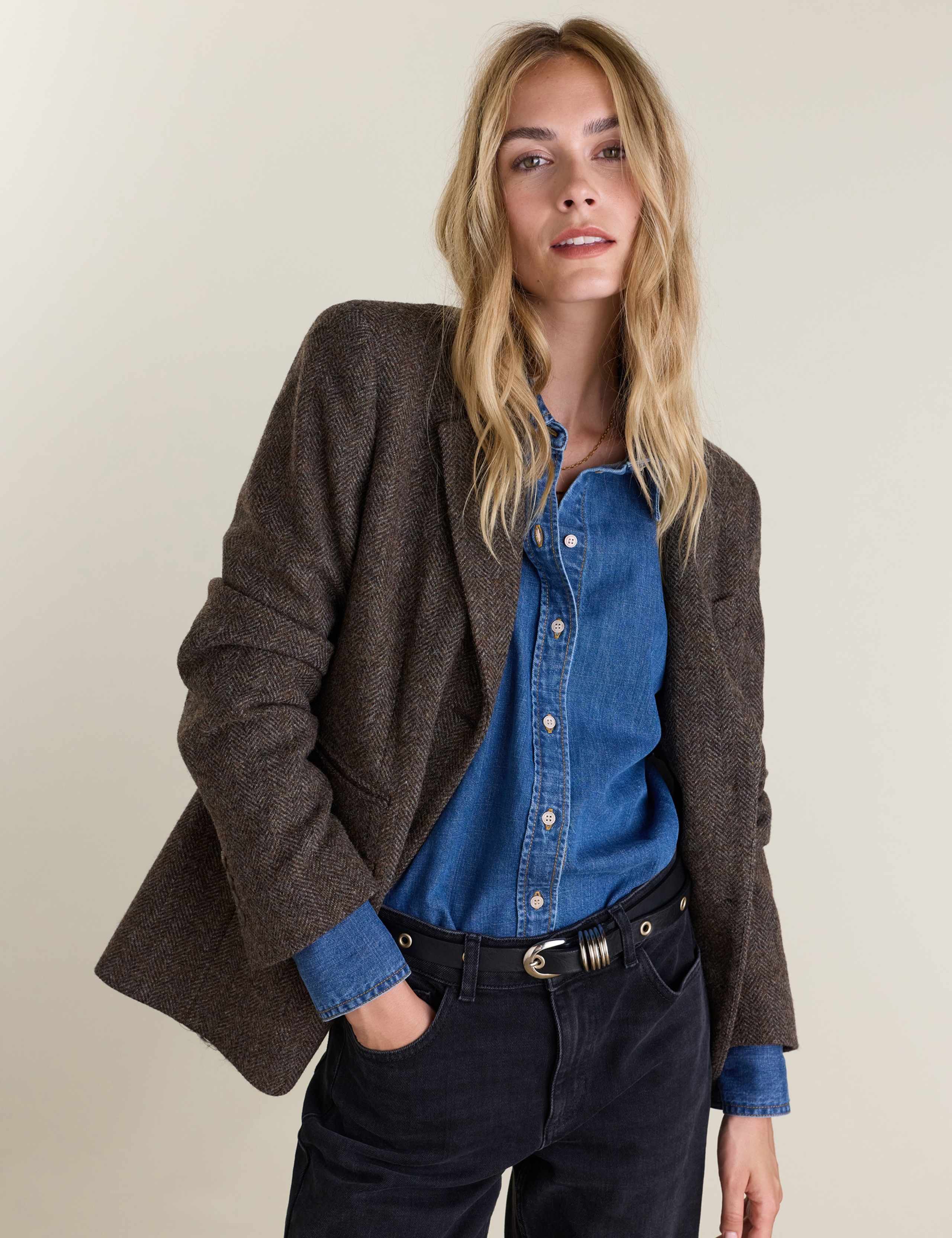 Pure Cotton Chambray Collared Shirt 3 of 5