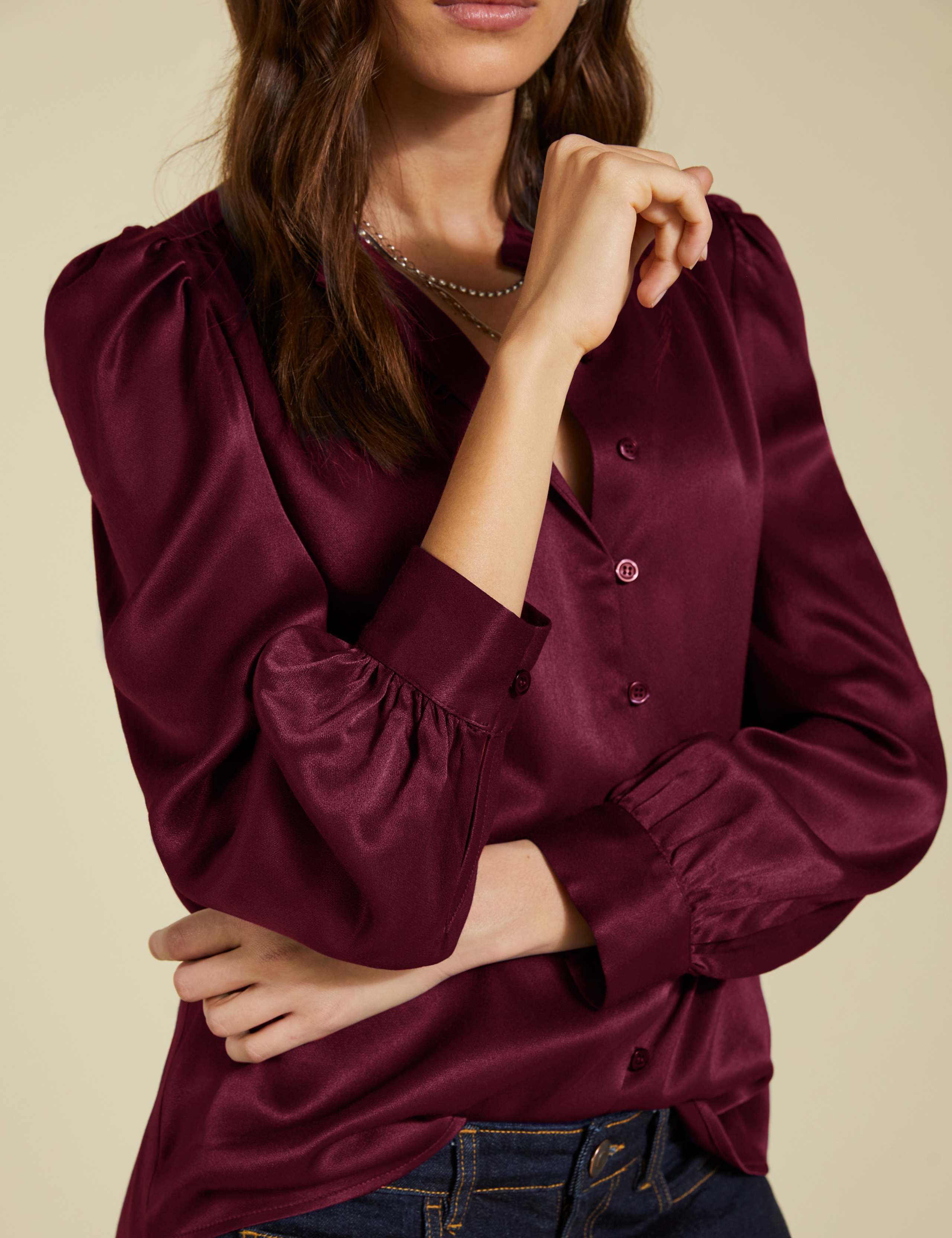 Satin Frill Neck Blouse 3 of 3