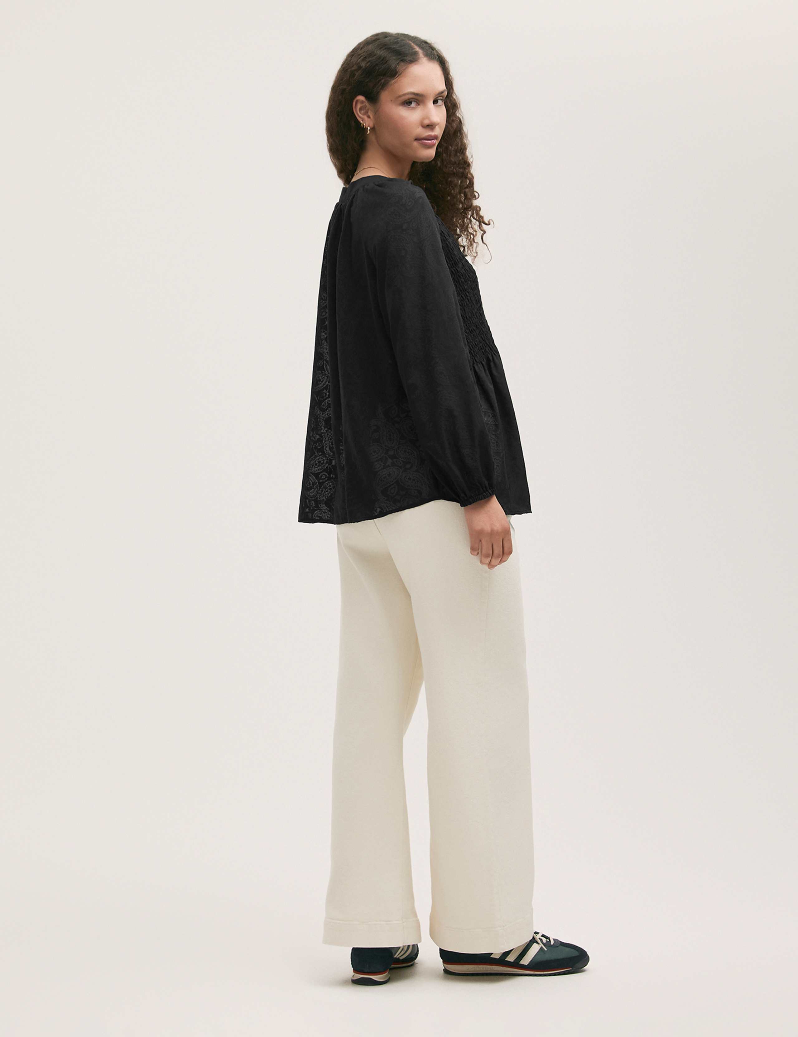 Cotton Rich Chiffon Paisley Shirred Blouse 5 of 5