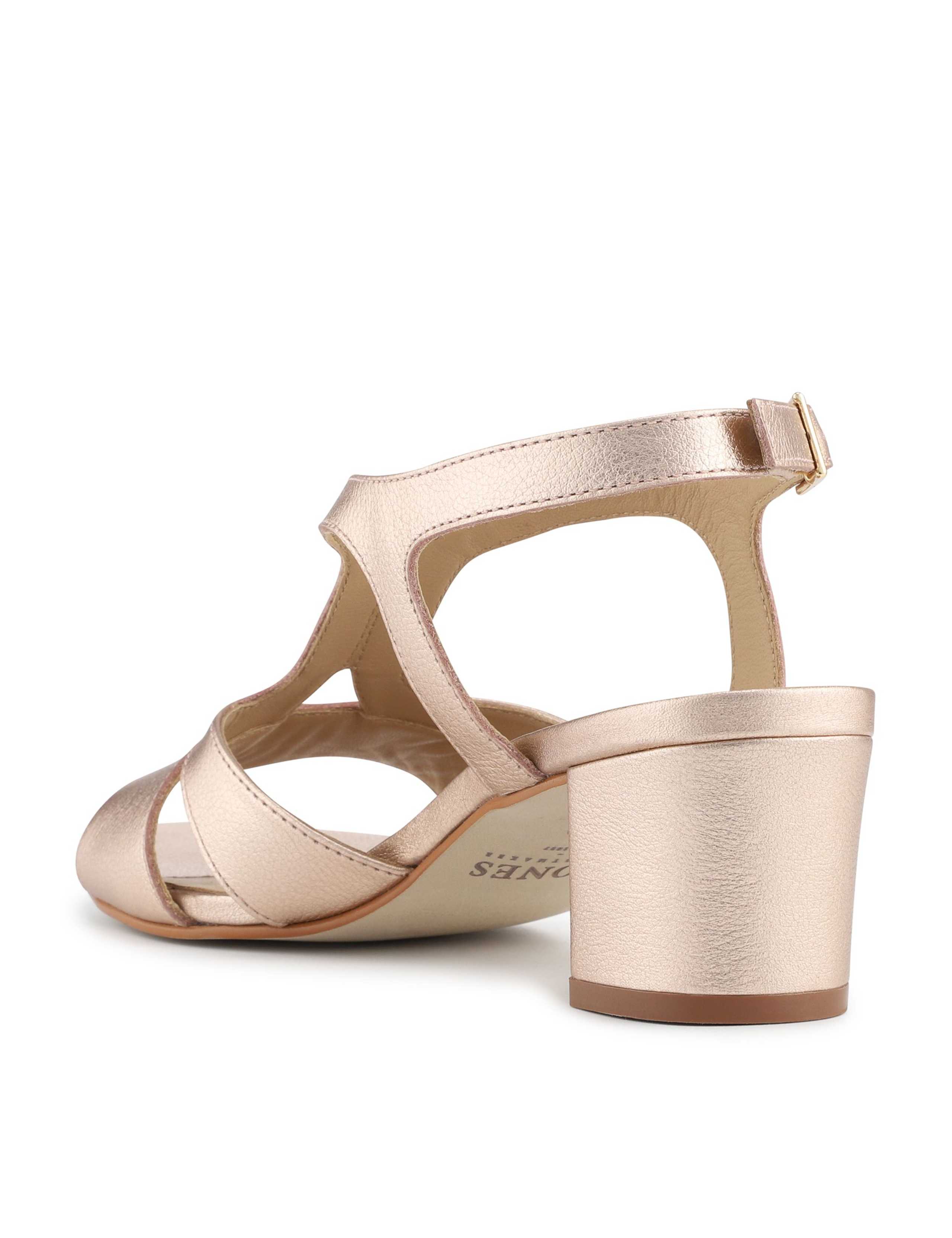 Leather Buckle Block Heel Slingback Shoes 4 of 5