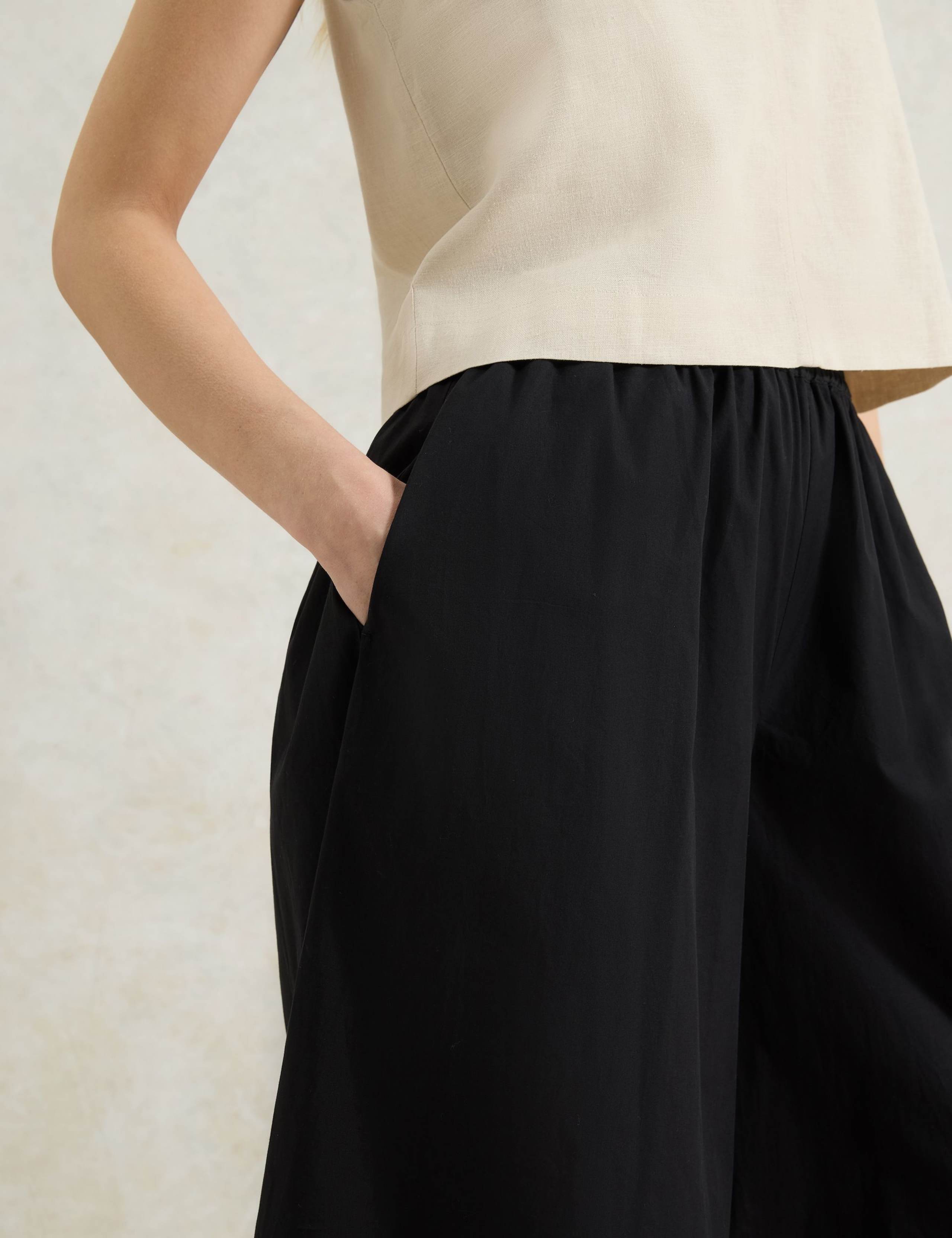Pure Cotton Poplin Wide Leg Culottes 3 of 3