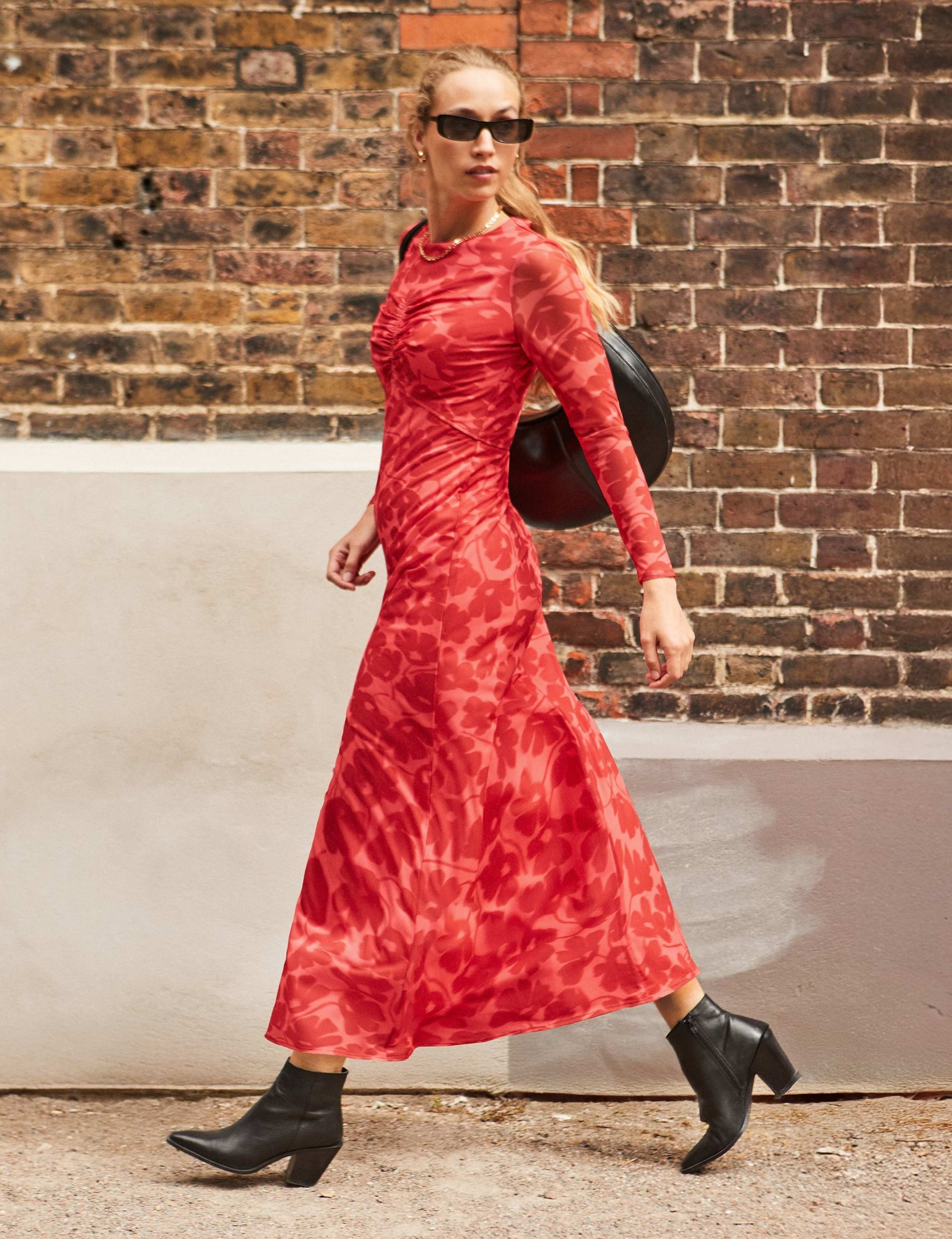 Floral Print Mesh Midaxi Dress 2 of 5