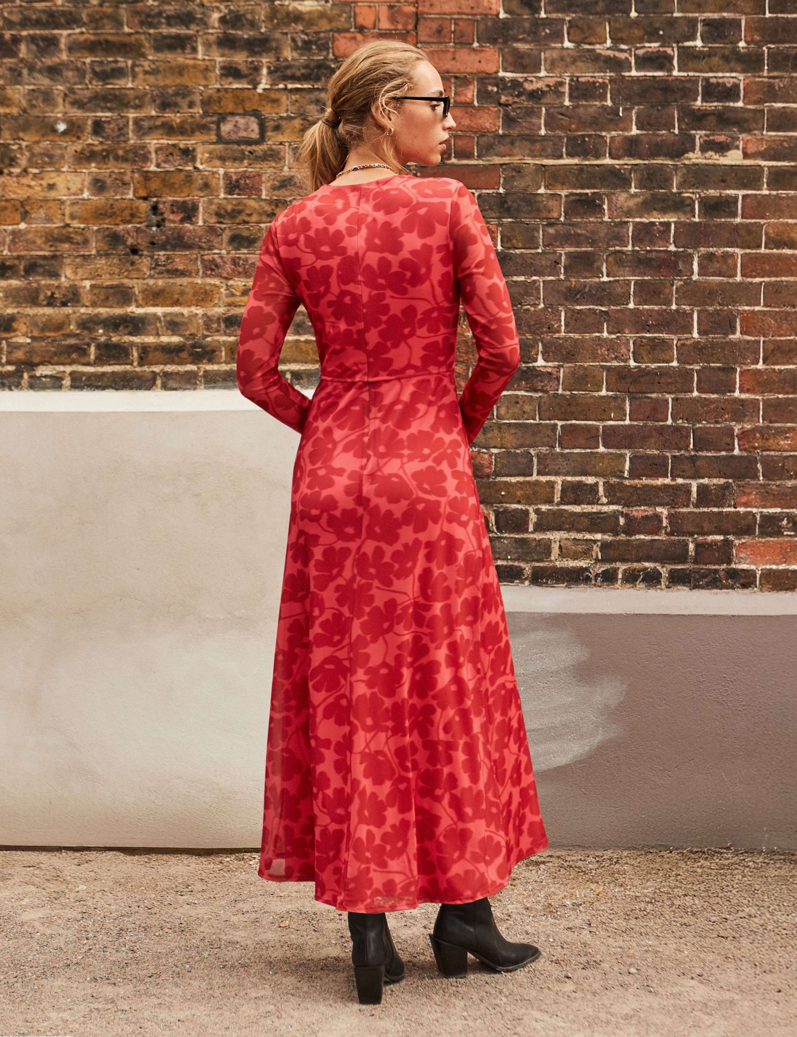 Floral Print Mesh Midaxi Dress 4 of 5