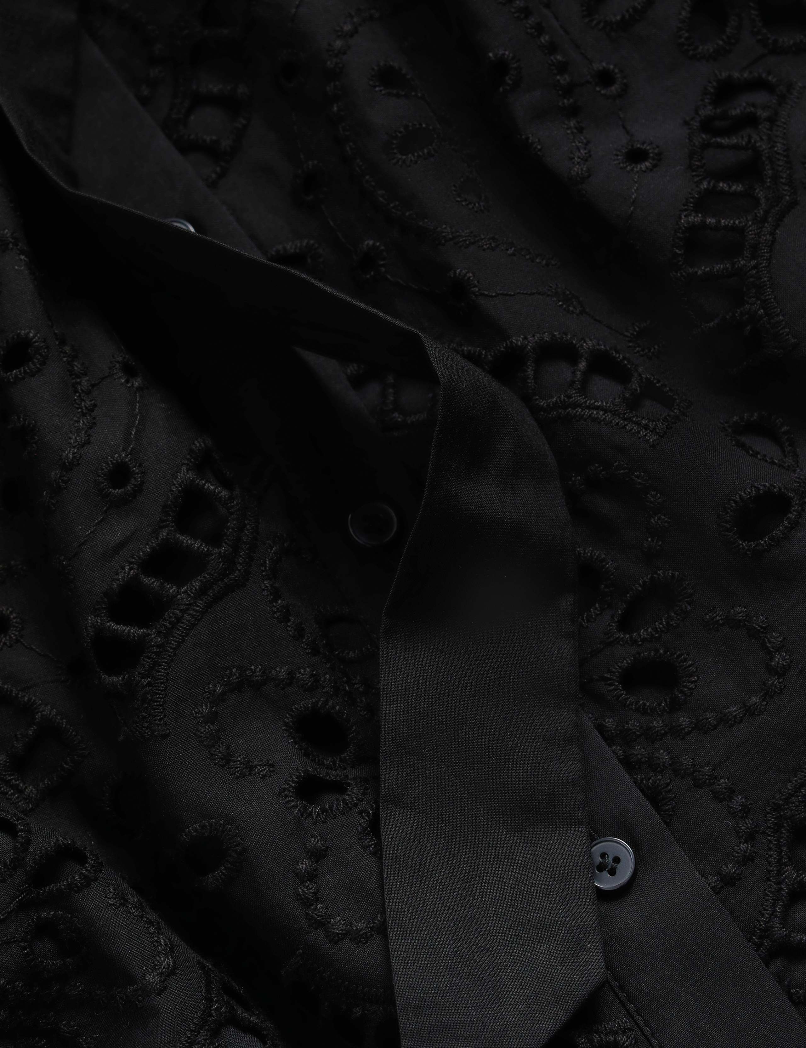 Pure Cotton Broderie Midi Shirt Dress 7 of 7