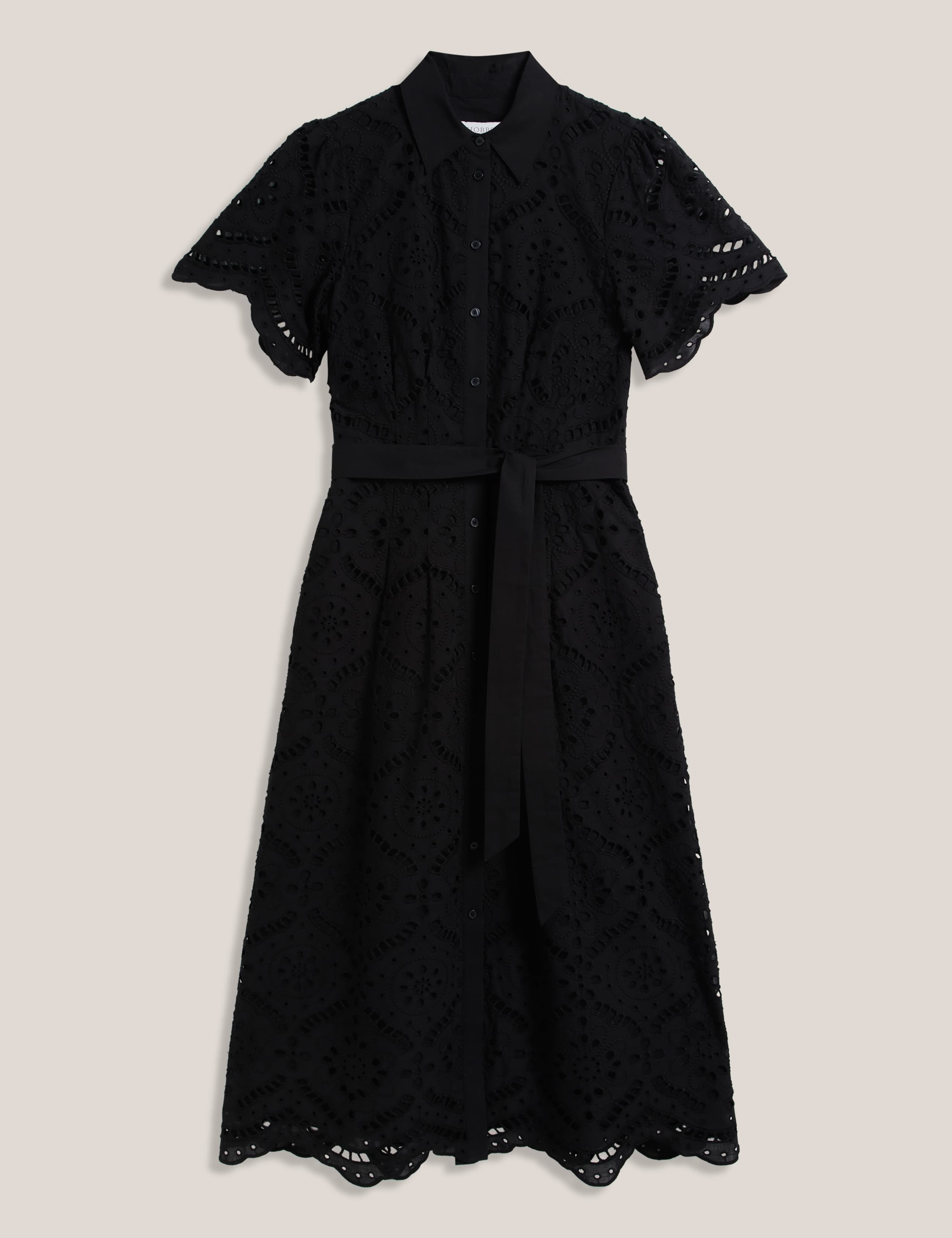 Pure Cotton Broderie Midi Shirt Dress 2 of 7