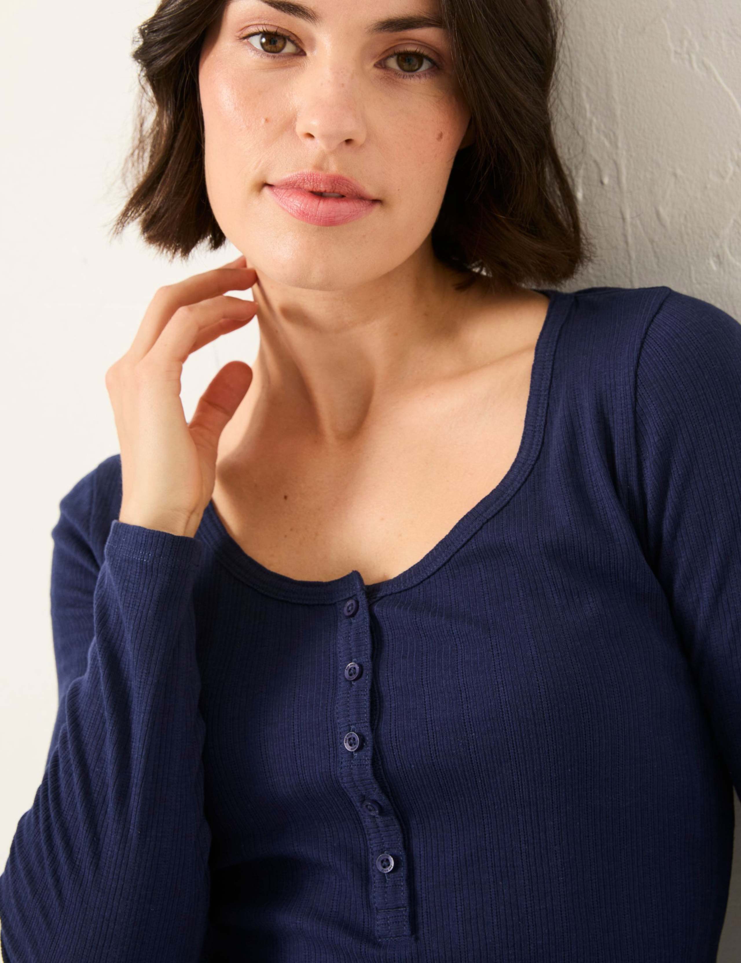 Cotton Rich Henley Pyjama Top 5 of 6