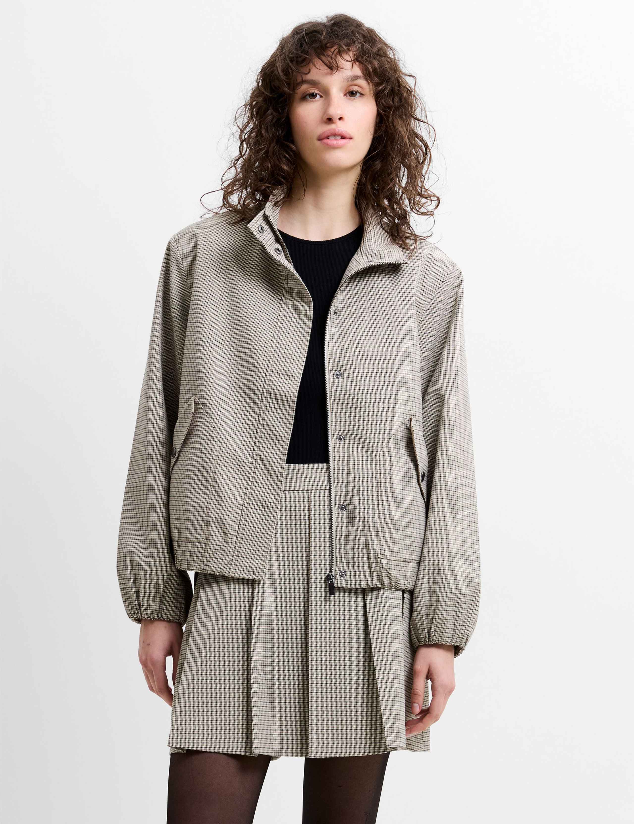 Checked Funnel Neck Bomber Jacket 5 of 6