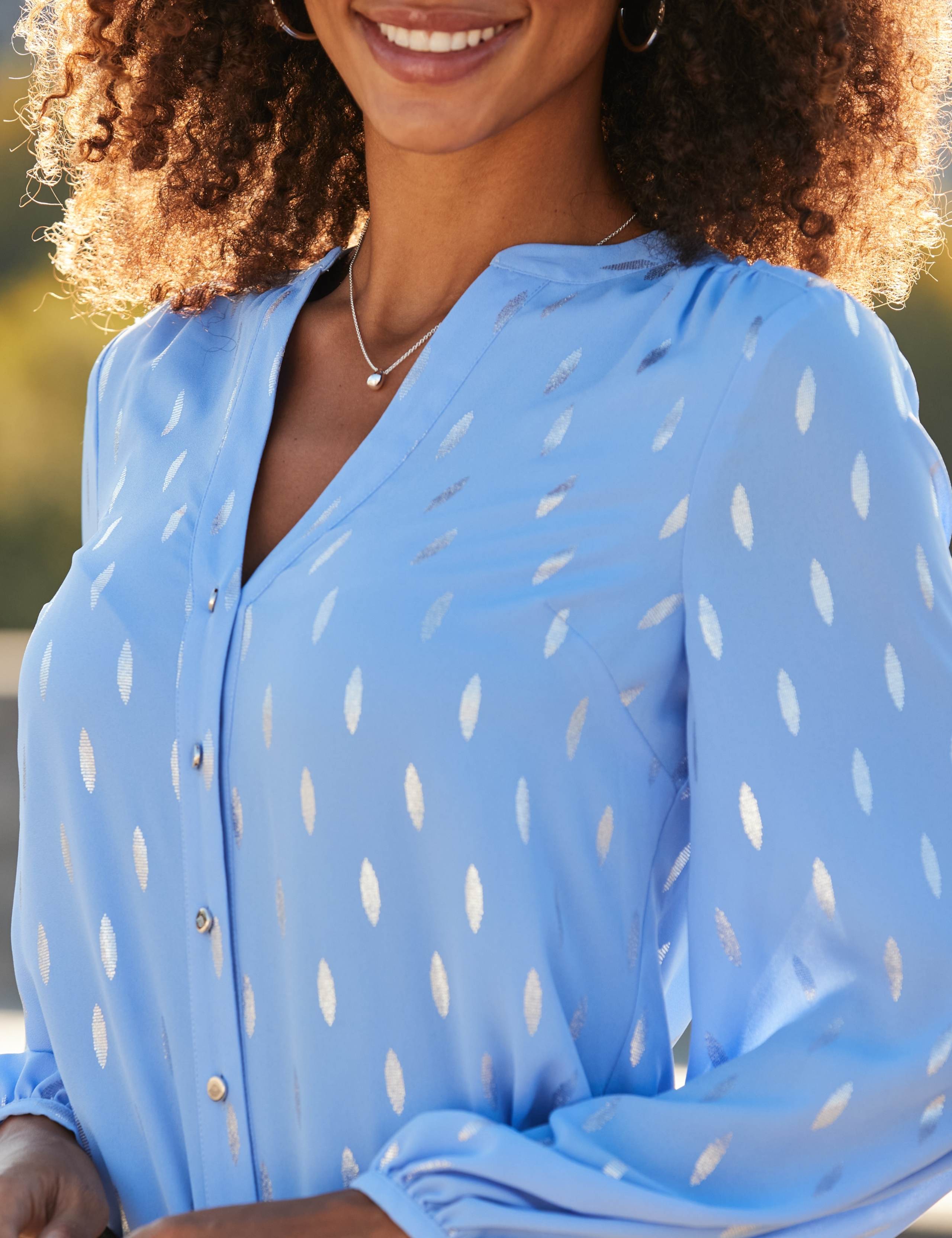 Metallic Fleck V-Neck Blouse 5 of 6