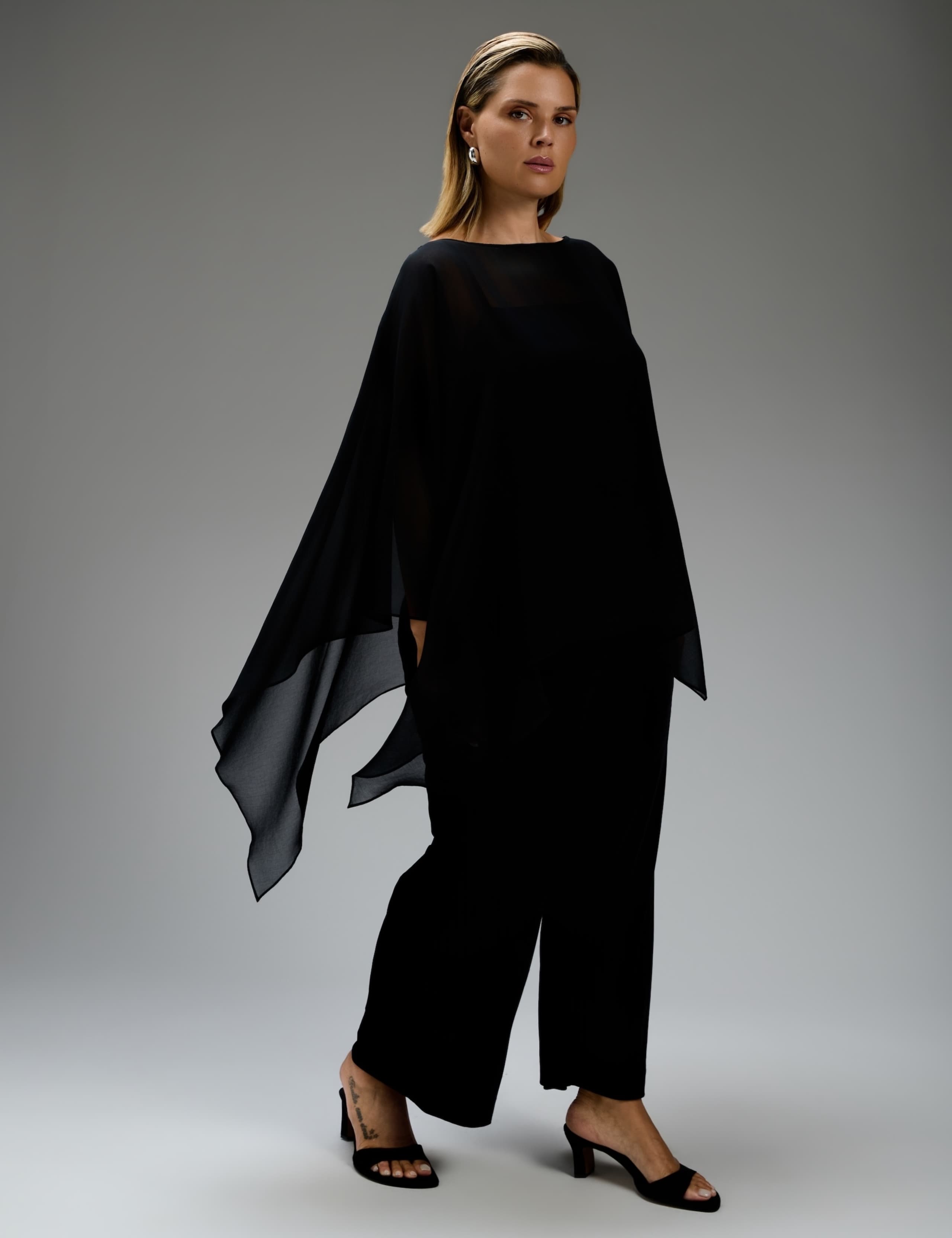 Asymmetric Slash Neck Cape Top 4 of 5