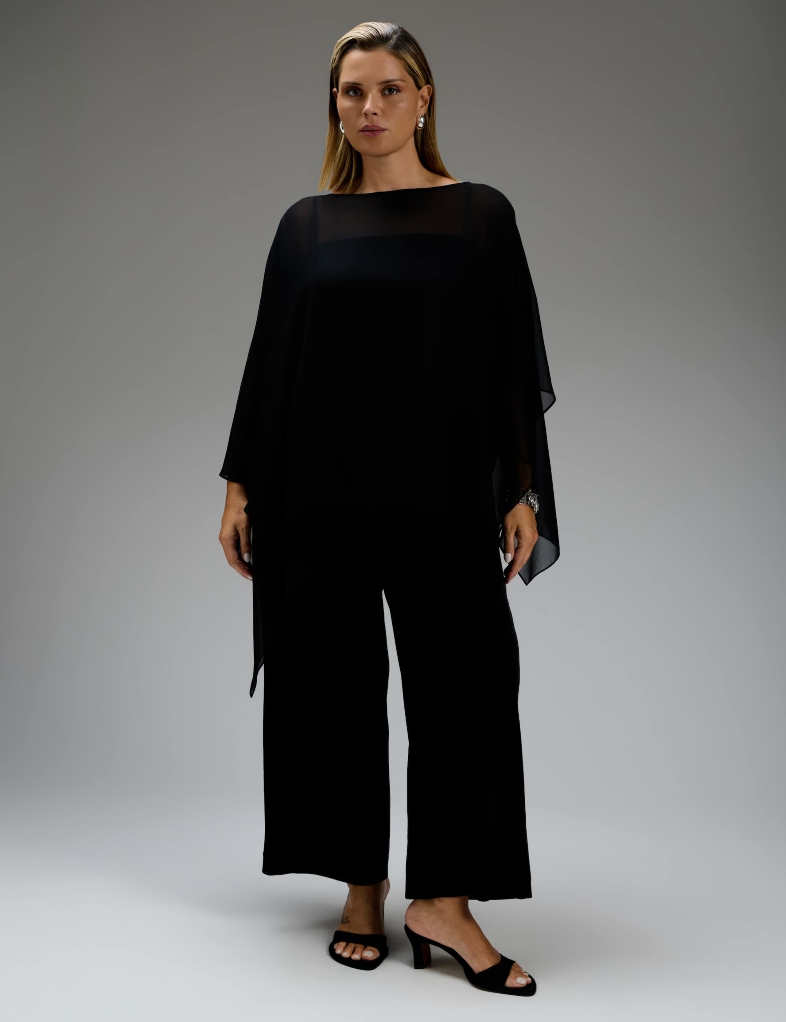 Asymmetric Slash Neck Cape Top 5 of 5
