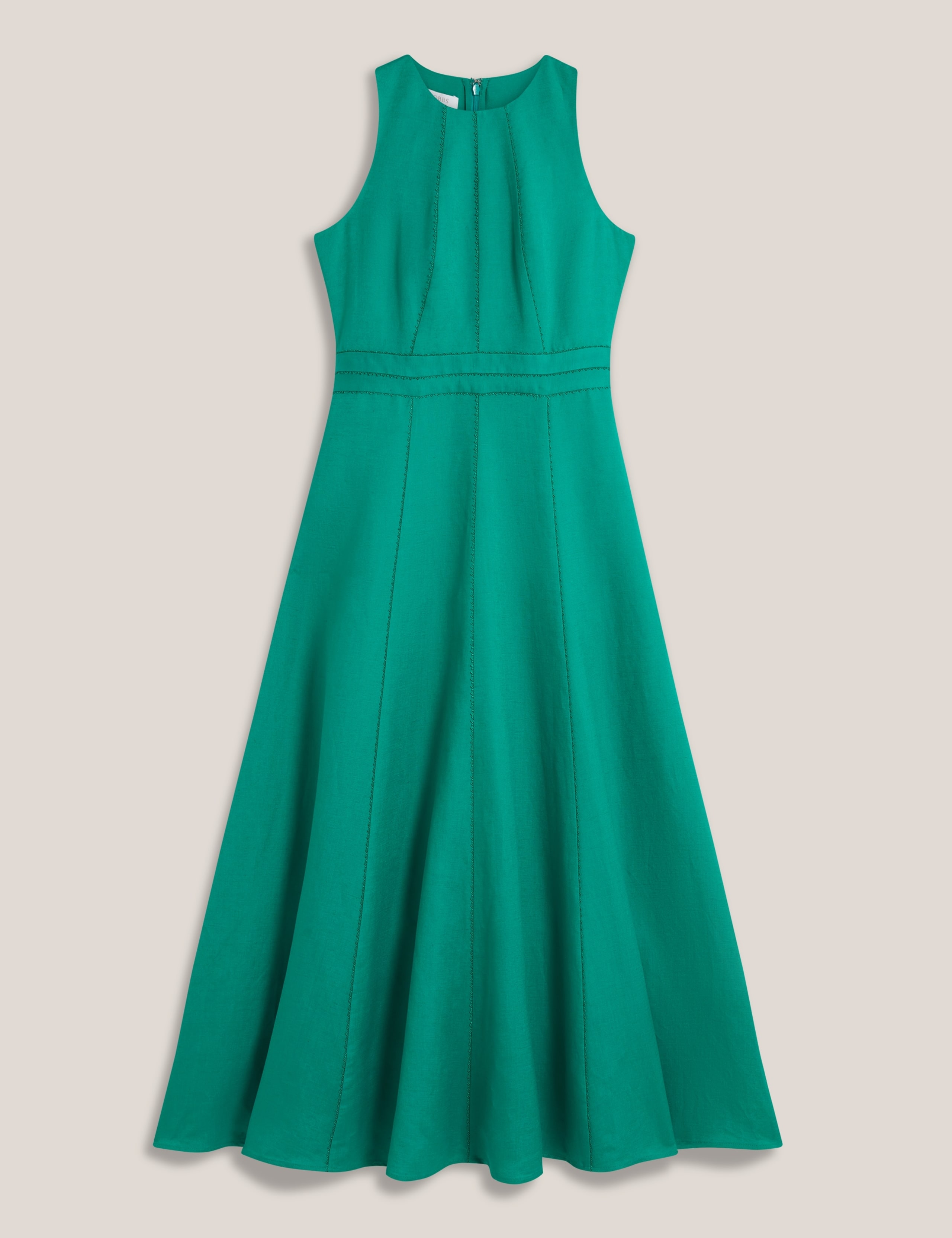 Linen Blend Midaxi Skater Dress 2 of 7