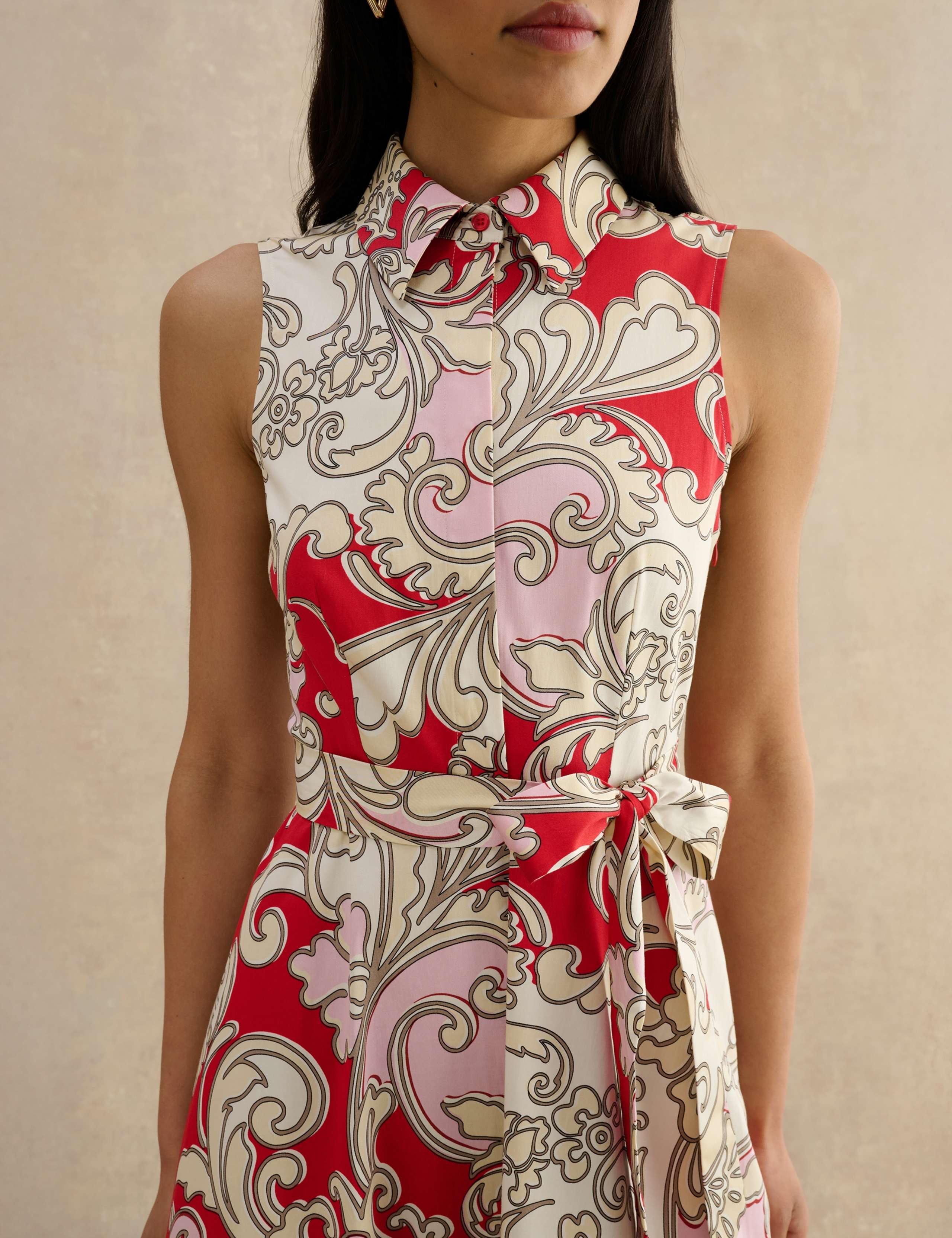 Cotton Rich Paisley Belted Skater Dress 5 of 5