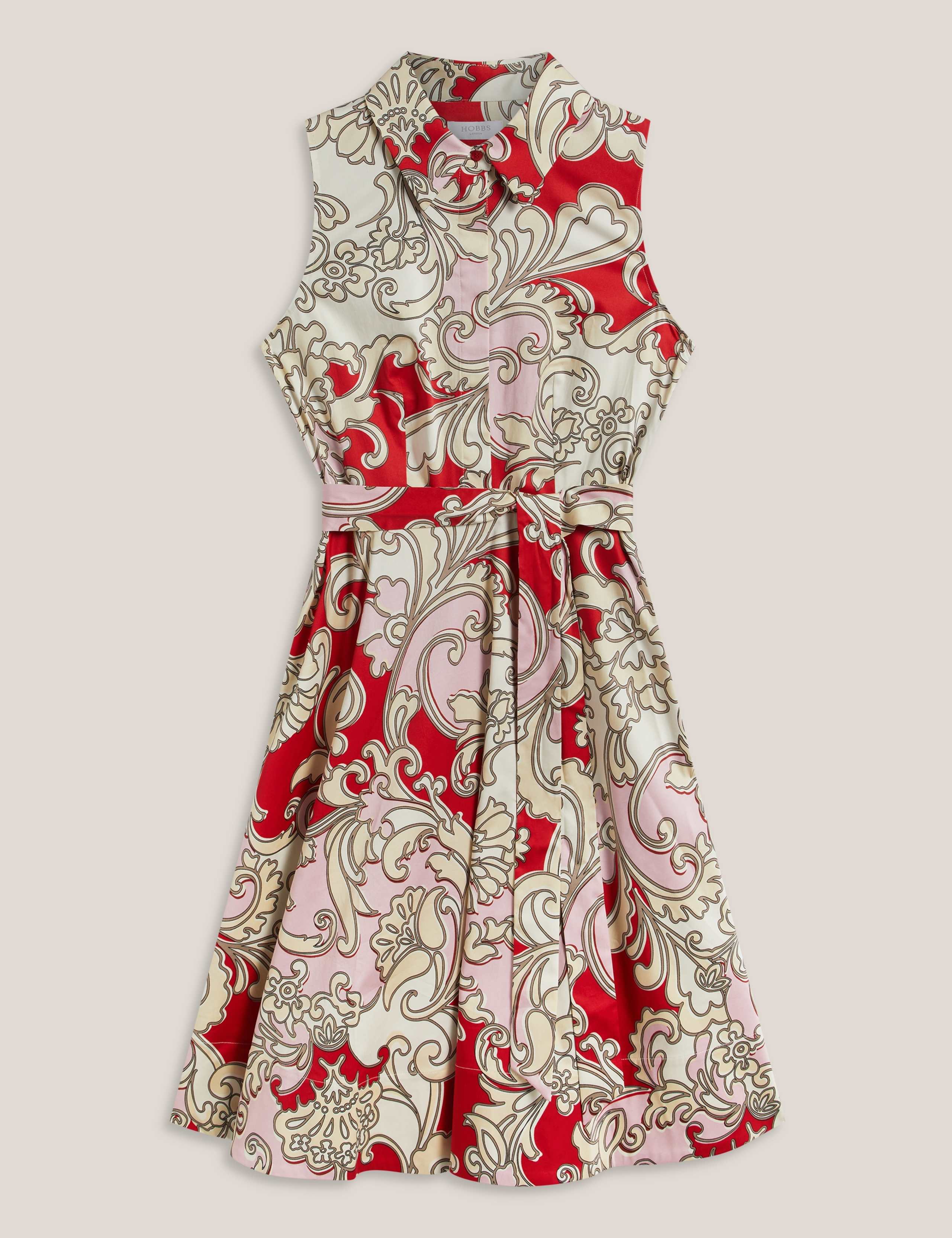 Cotton Rich Paisley Belted Skater Dress 2 of 5