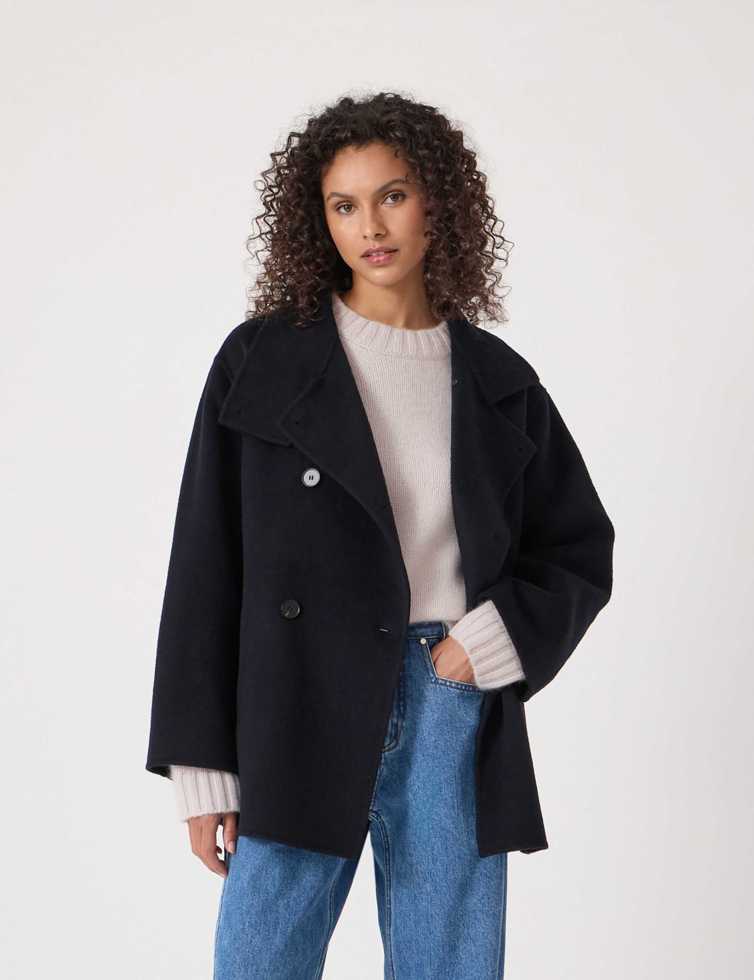 Pure Wool Belted Peacoat 1 of 4