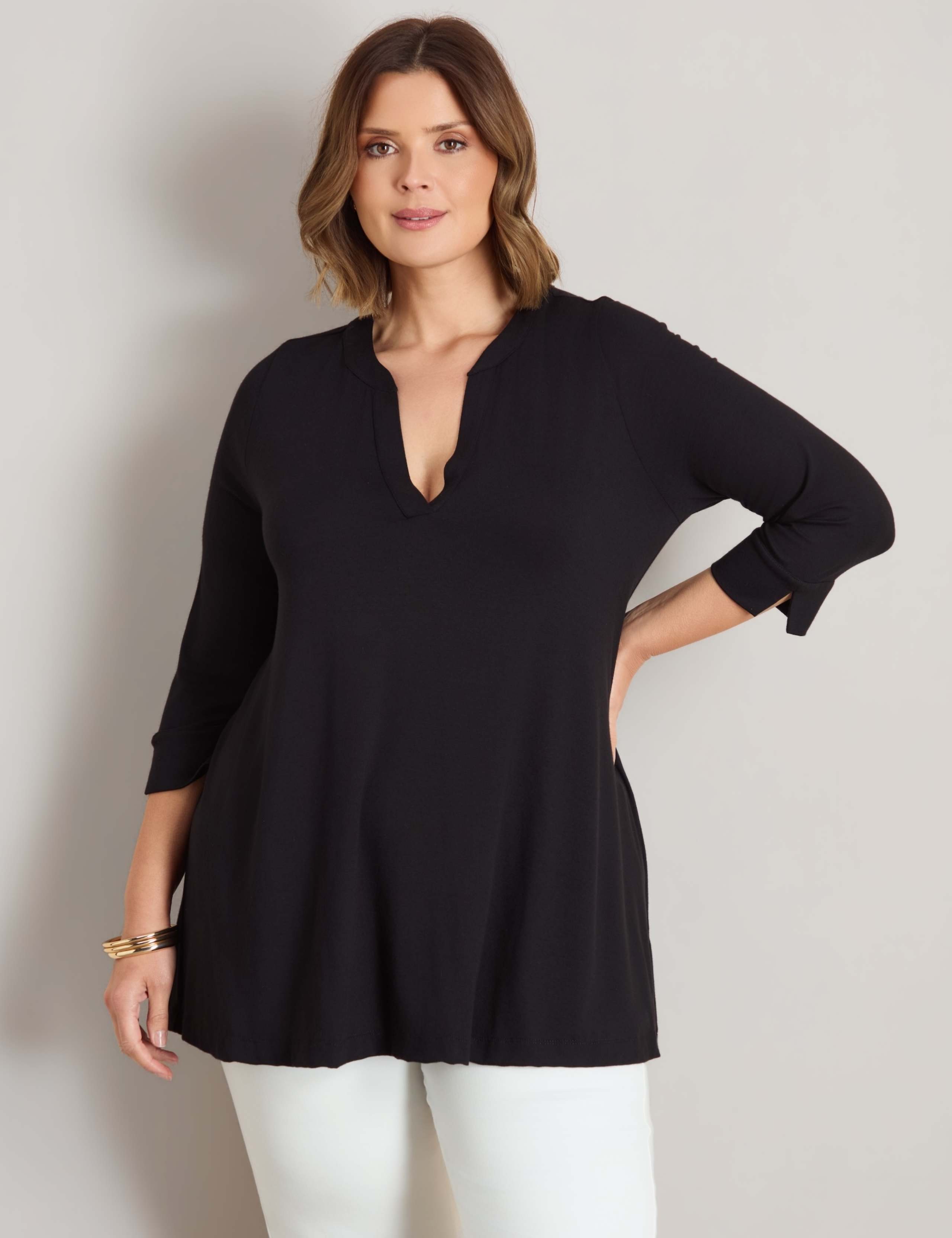 Jersey V-Neck Blouse 3 of 5