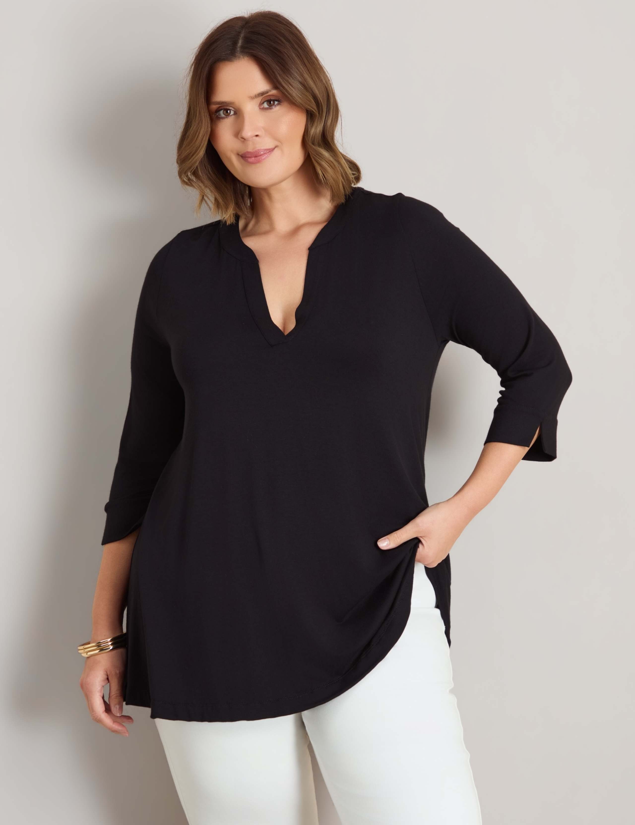 Jersey V-Neck Blouse 4 of 5