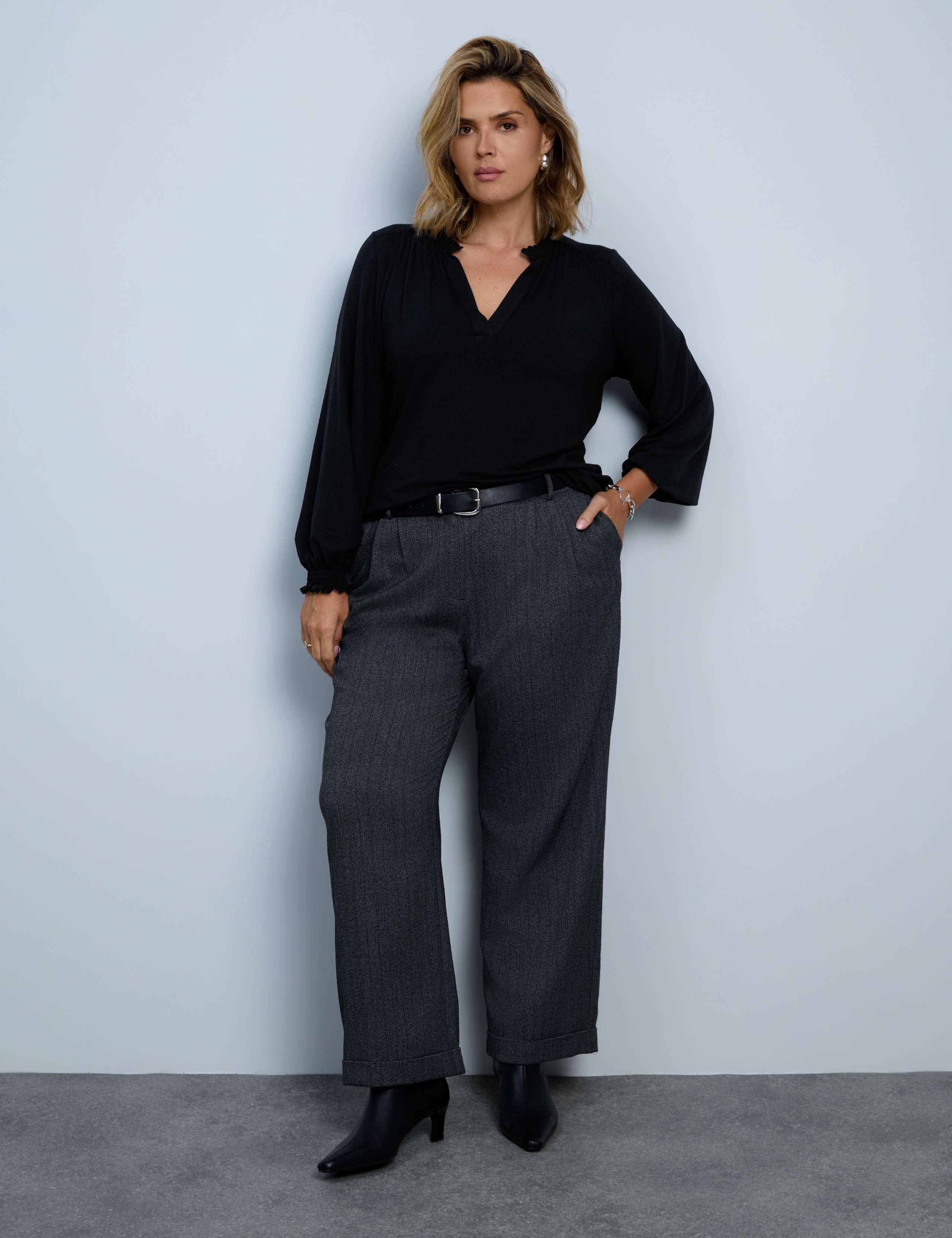 Gathered V Neck Blouse 1 of 3