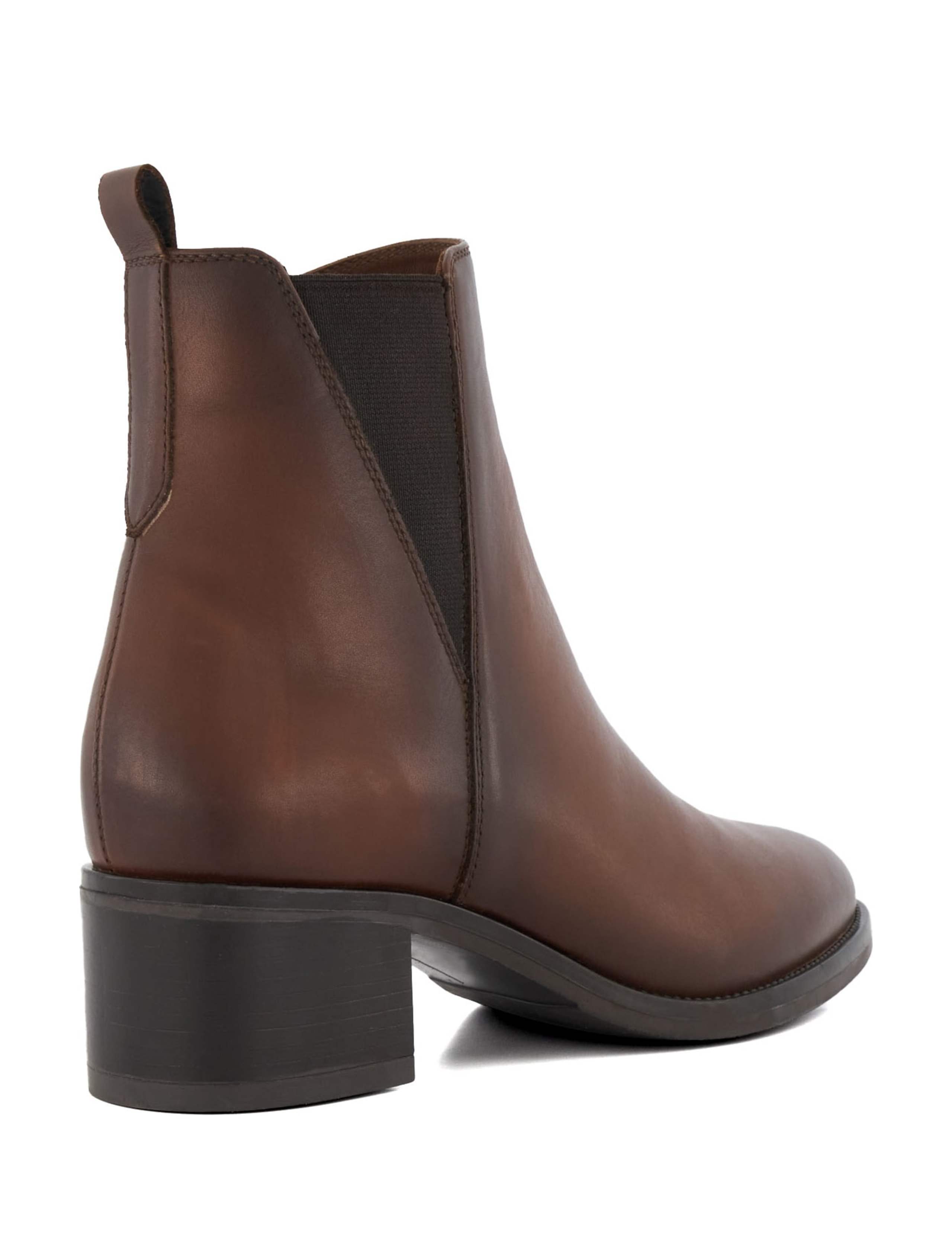Leather Block Heel Ankle Boots 3 of 4