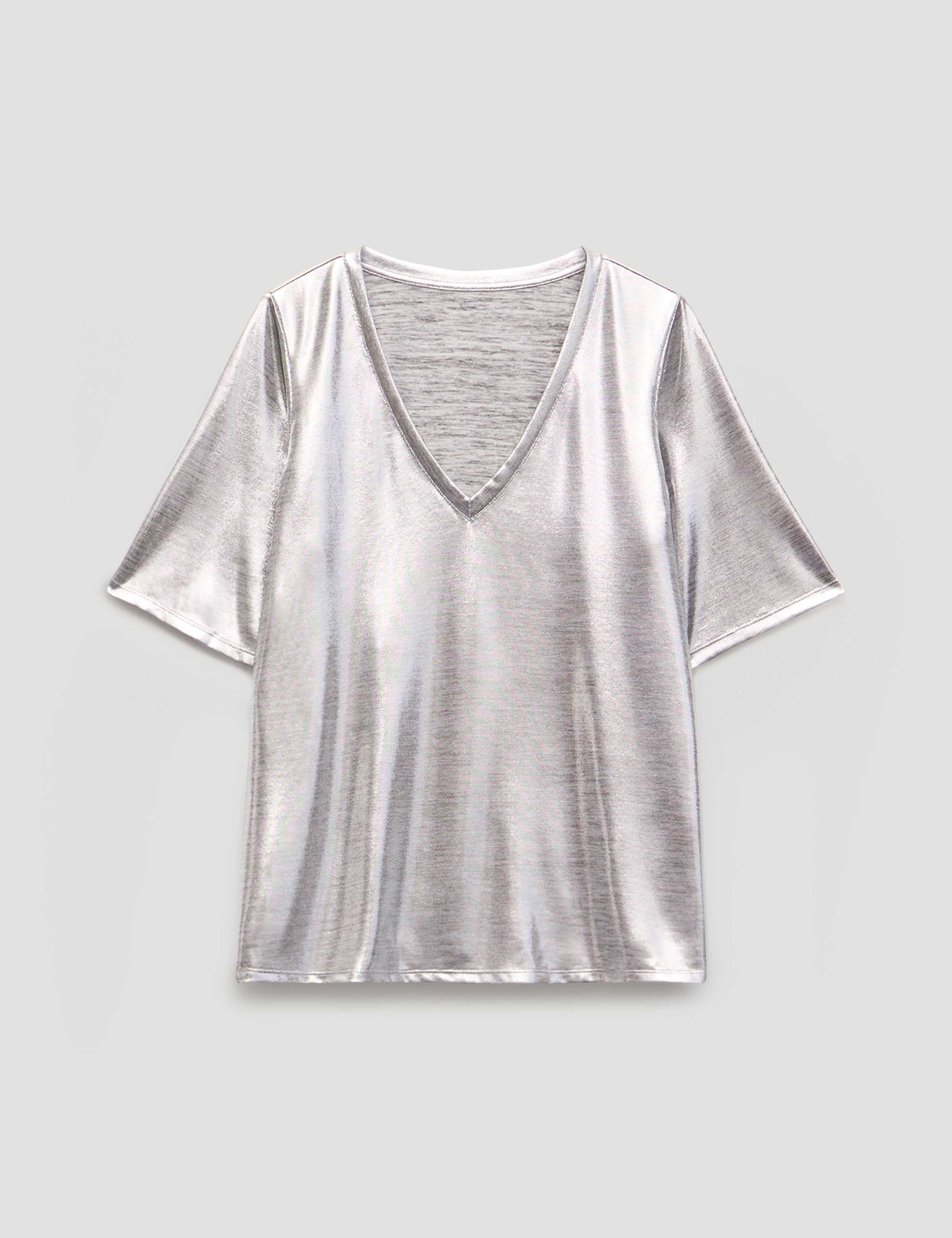 Metallic V-Neck T-Shirt 2 of 5