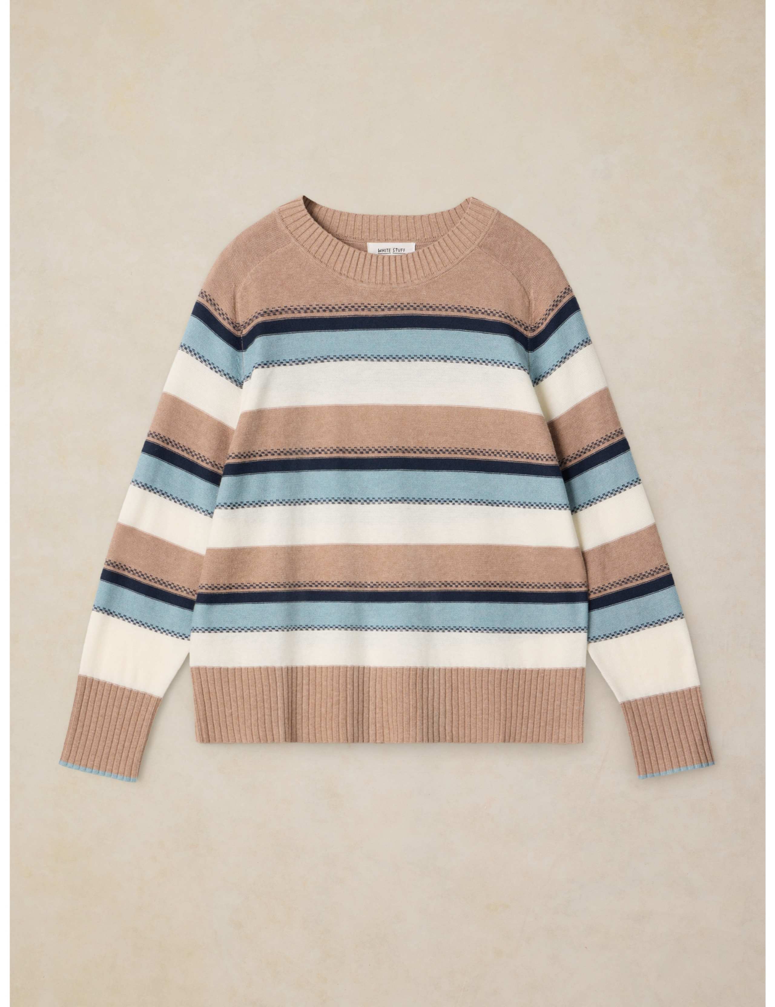 Sienna Cotton Rich Striped Stitch Detail Jumper 2 of 6