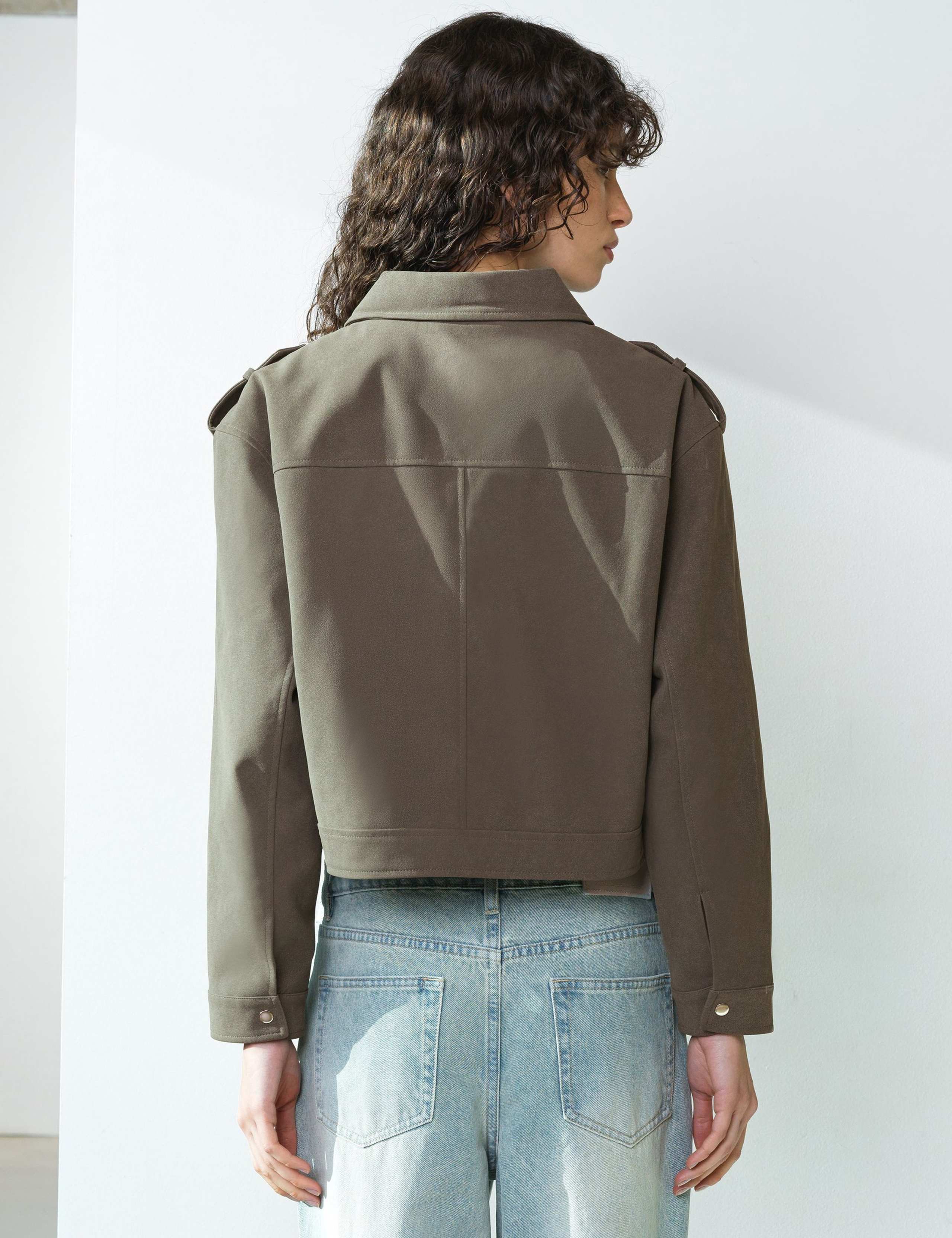 Faux Suede Bomber Jacket 4 of 6