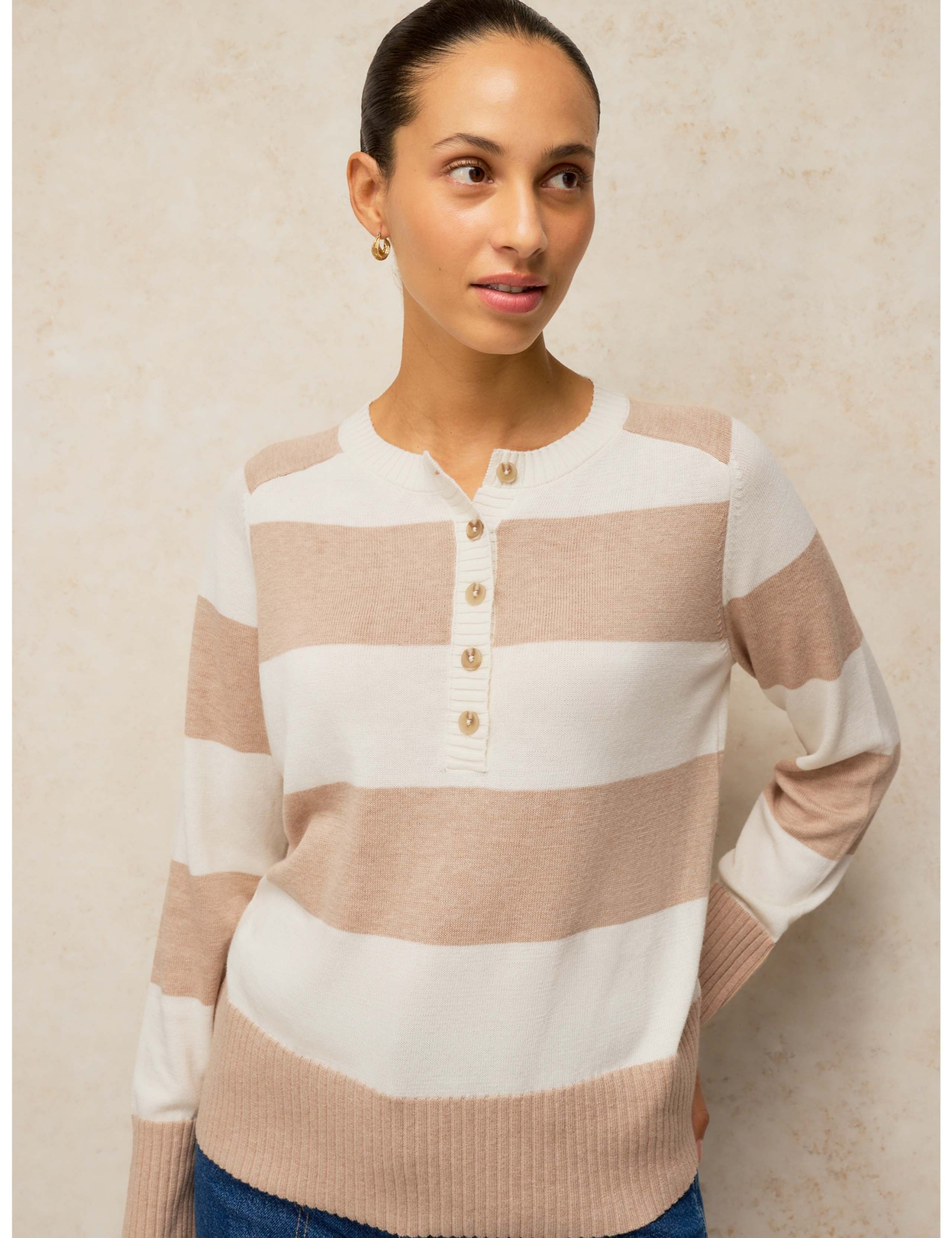 Sienna Cotton Rich Henley Jumper 1 of 6