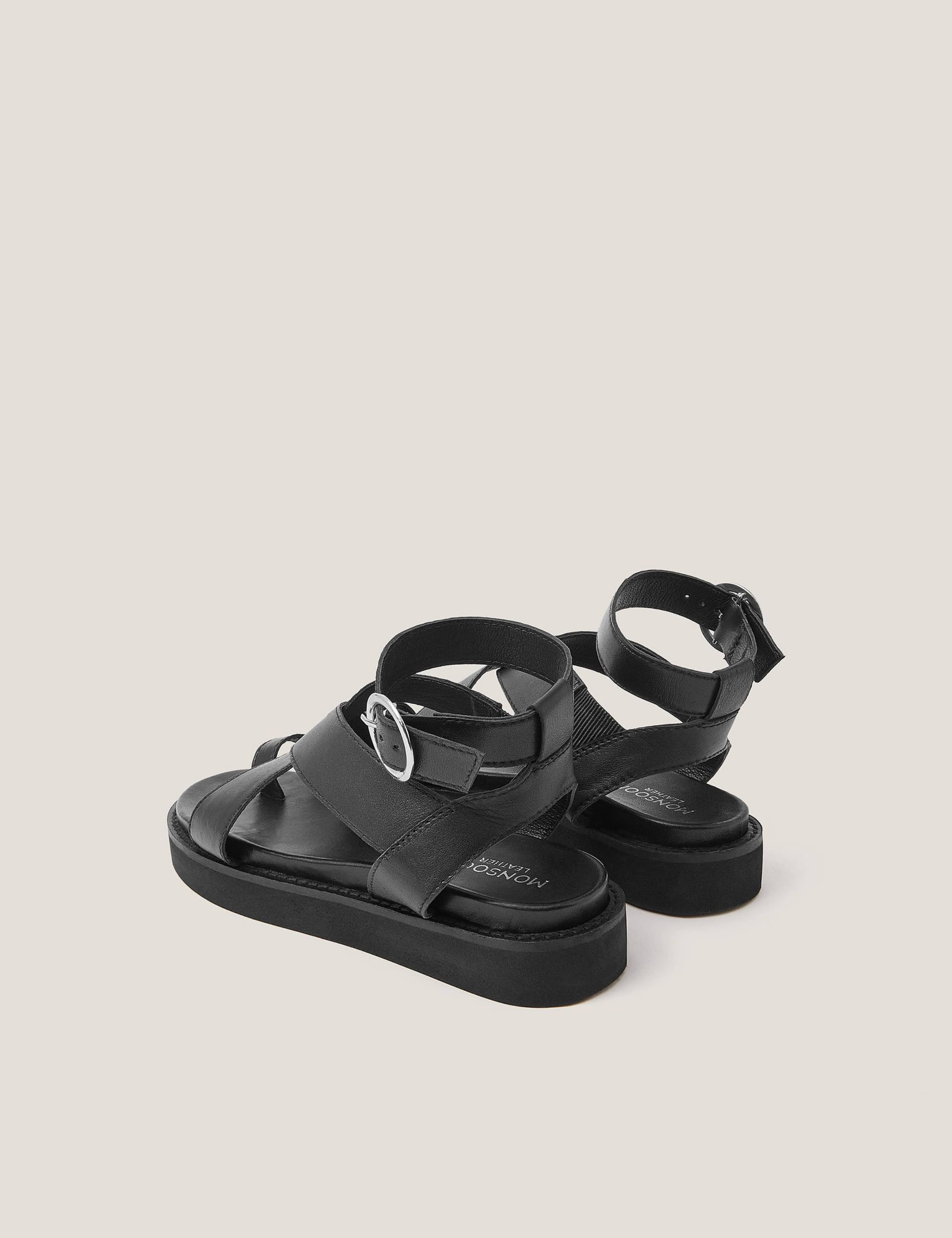Leather Toe Strap Crossover Leather Sandals 3 of 3