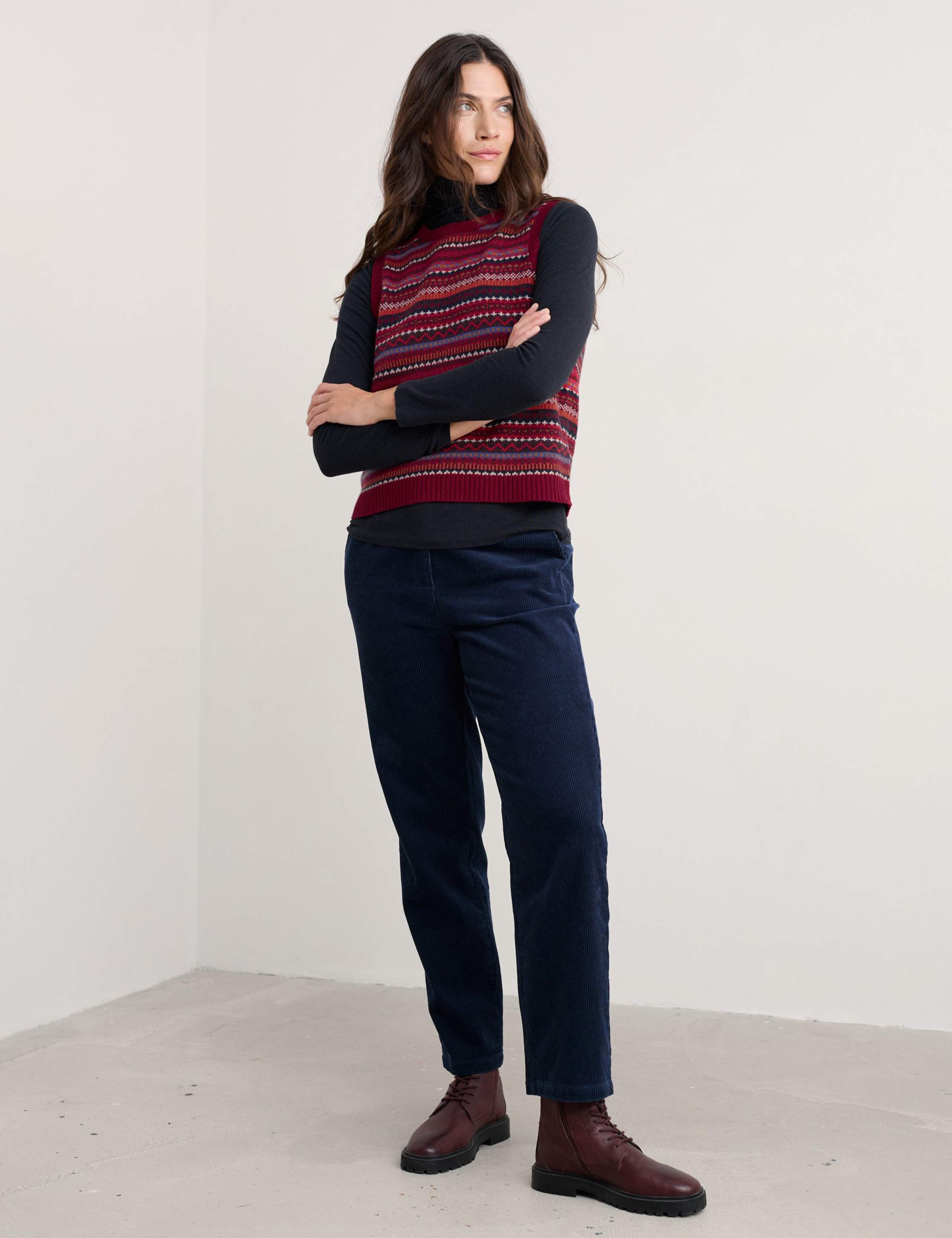 Merino Wool Rich Fair Isle Knitted Vest 3 of 5