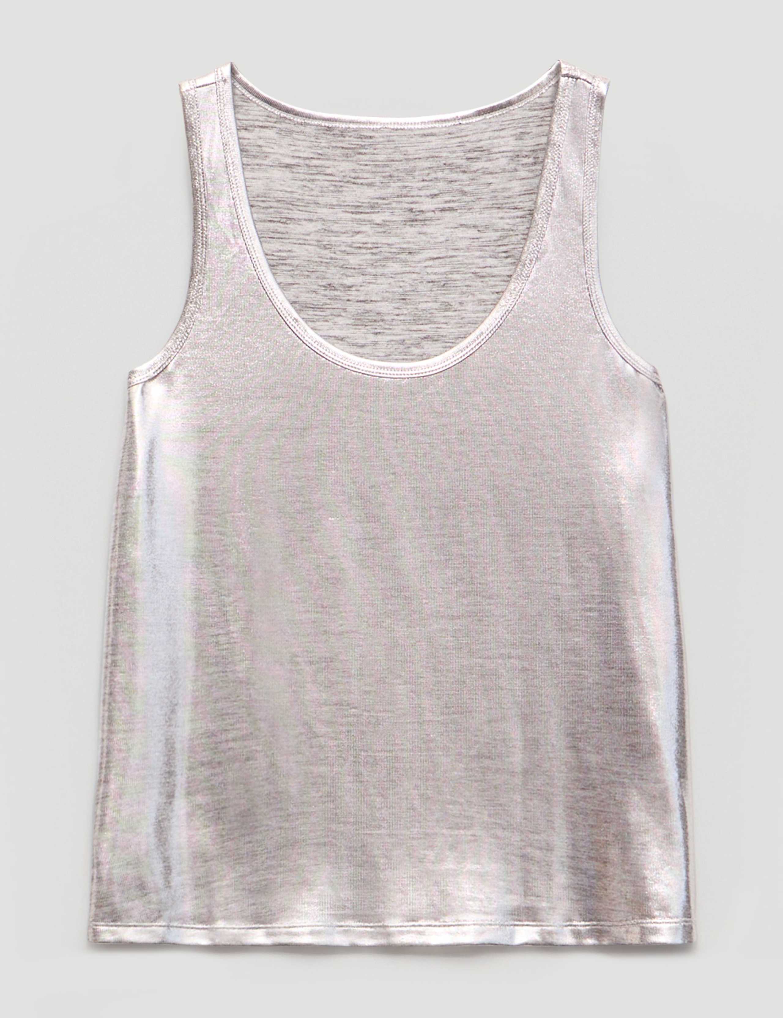 Metallic Scoop Neck Vest 2 of 5