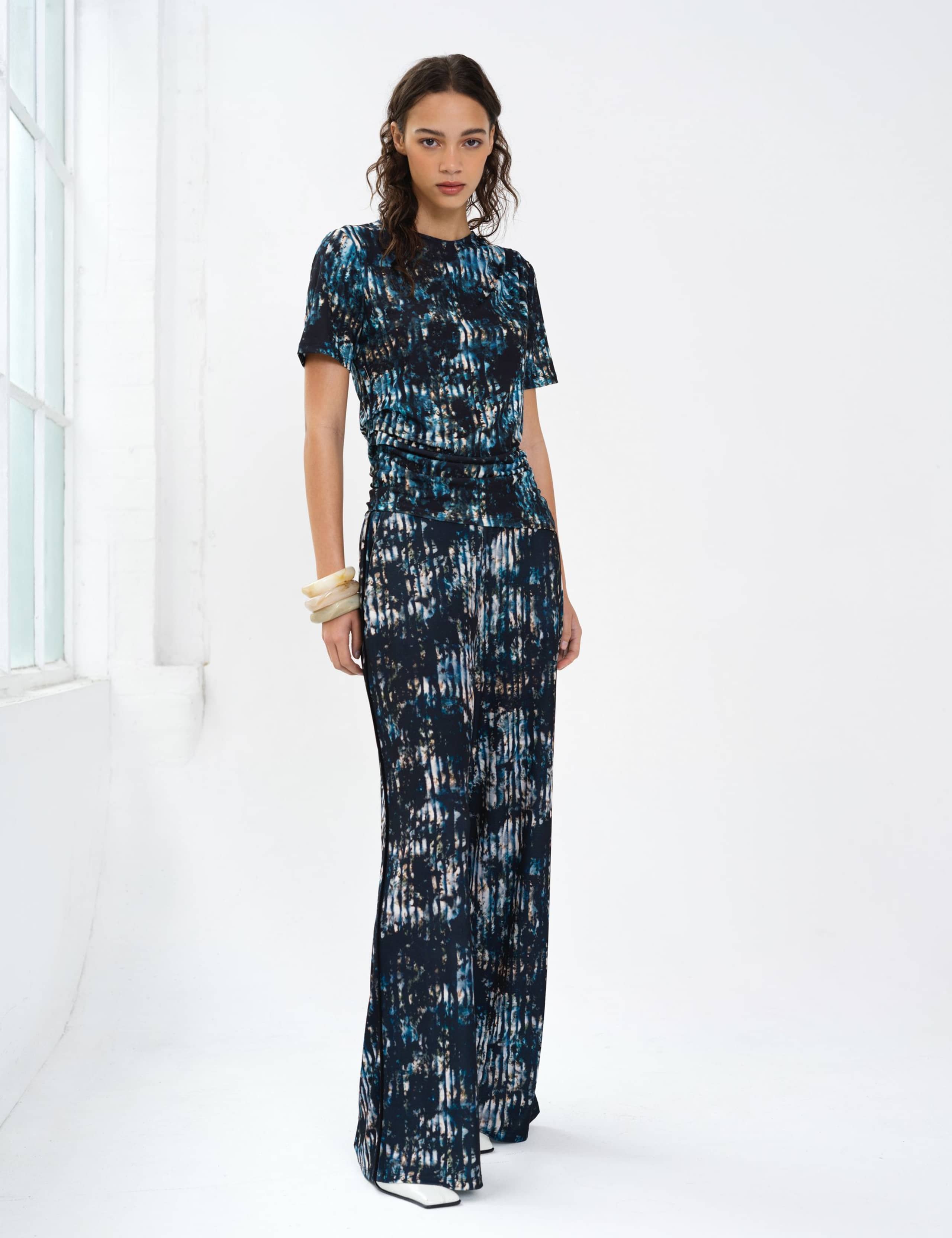 Printed Draped Crew Neck Top 3 of 5