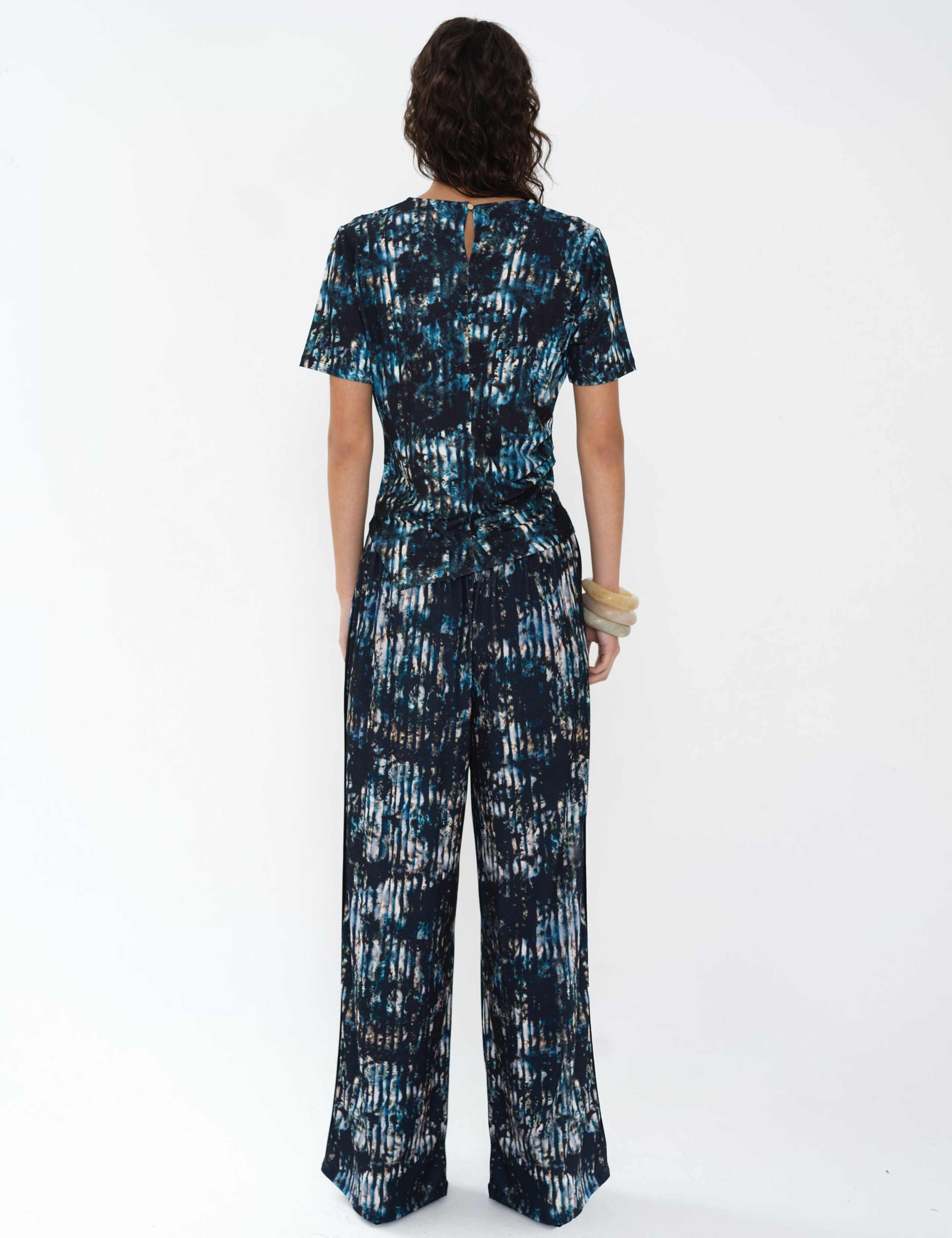 Printed Draped Crew Neck Top 4 of 5