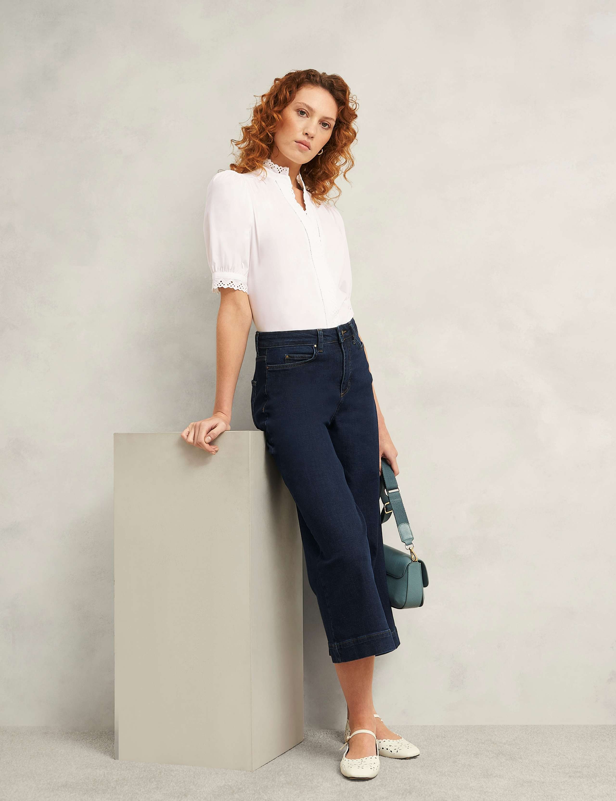 Pure Cotton Broderie Notch Neck Blouse 3 of 5