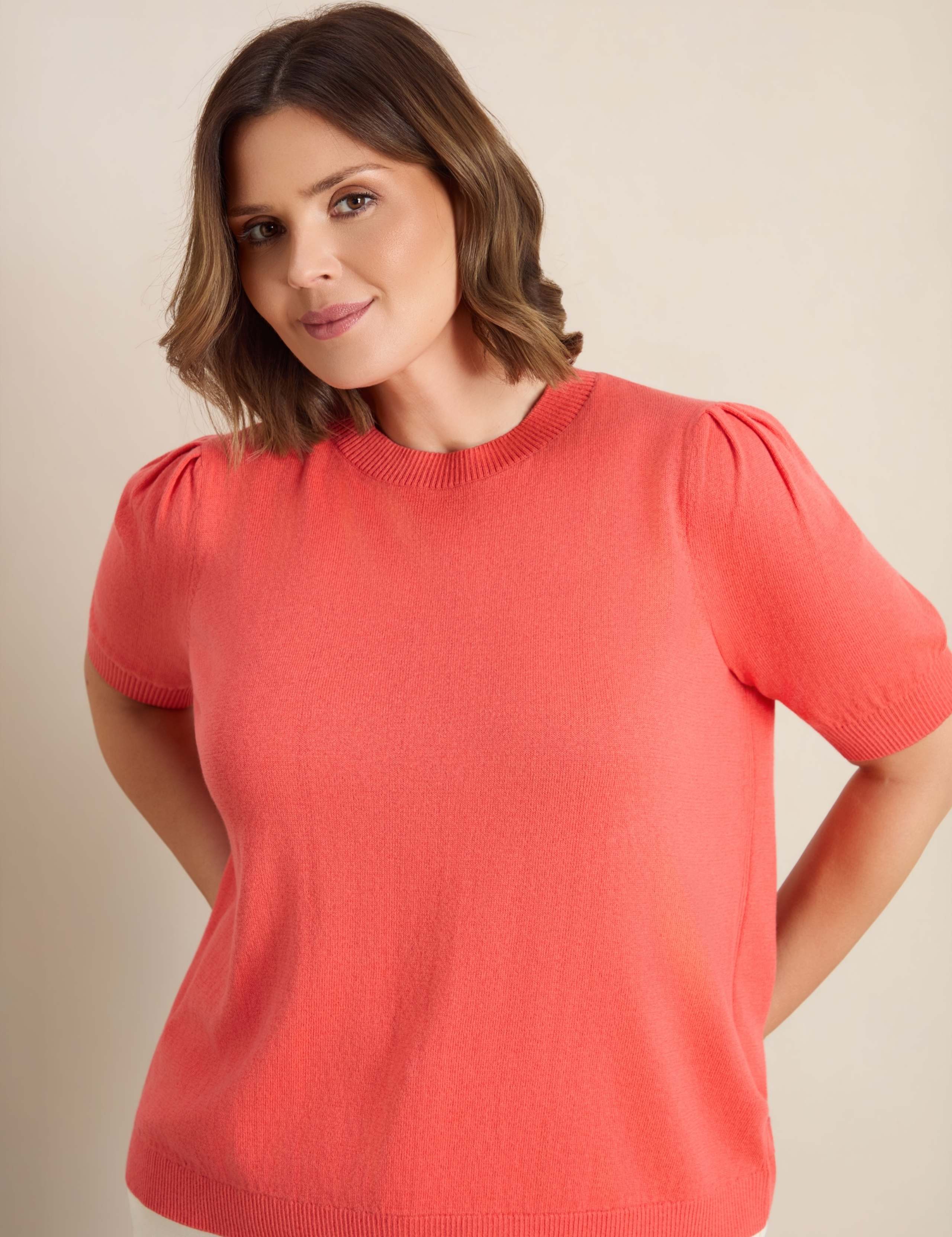 Cotton Rich Puff Sleeve Jumper With Wool 3 of 5