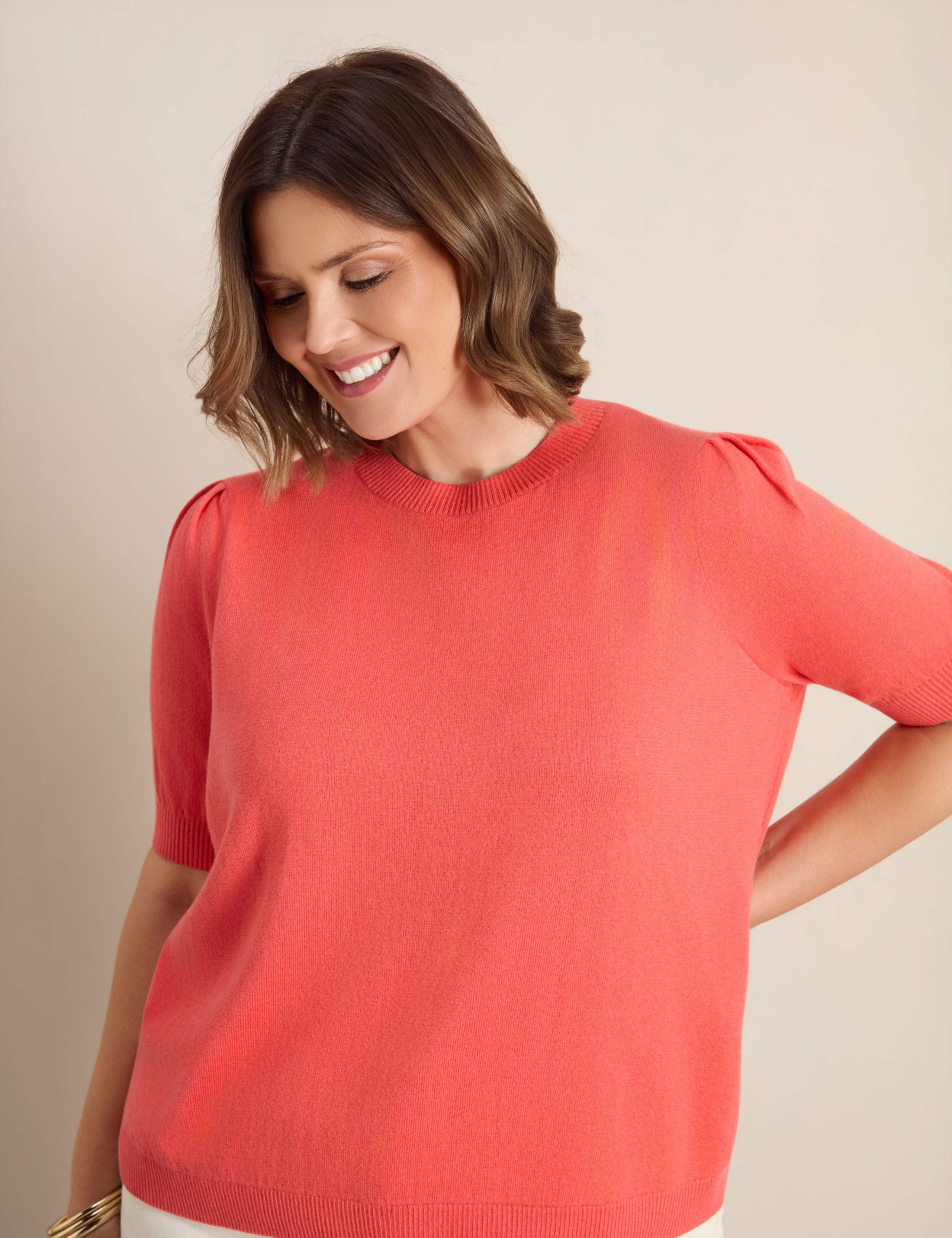 Cotton Rich Puff Sleeve Jumper With Wool 4 of 5
