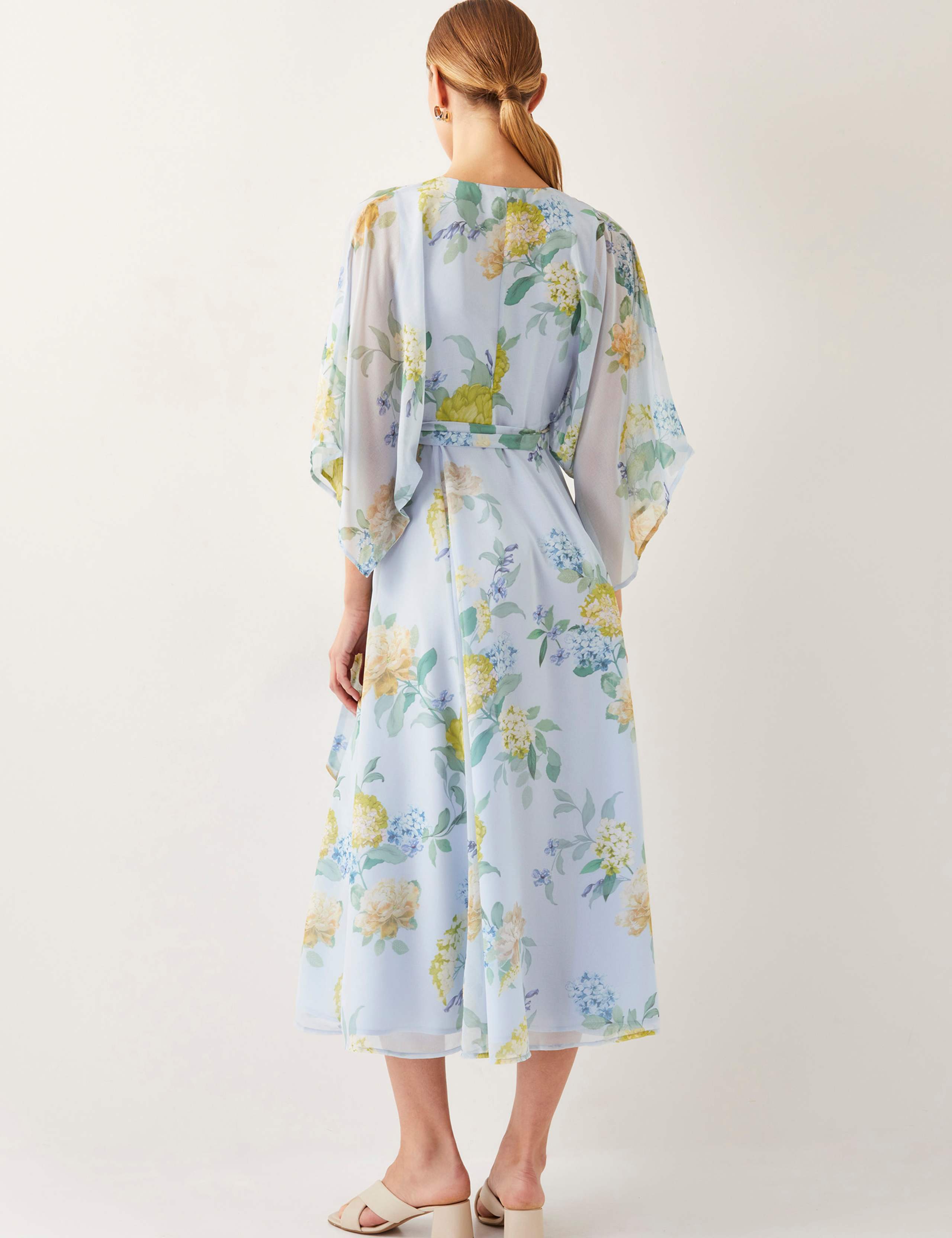 Floral V-Neck Midi Wrap Dress 4 of 4